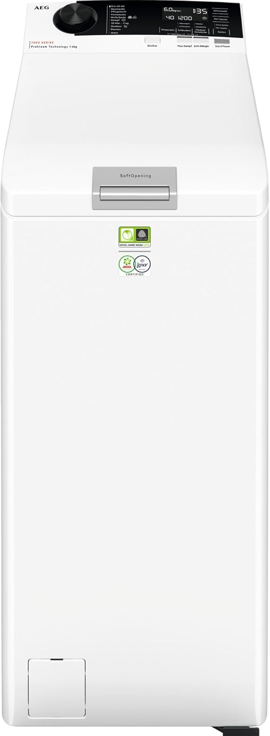 AEG LTR7A71370 Waschmaschine Toplader / Serie 7000 mit ProSteam / ProSteam - Auffrischfunktion / 7,0 kg / Leise / Mengenautomatik / Nachlegefunktion / Wasserstopp / 1300 U/min