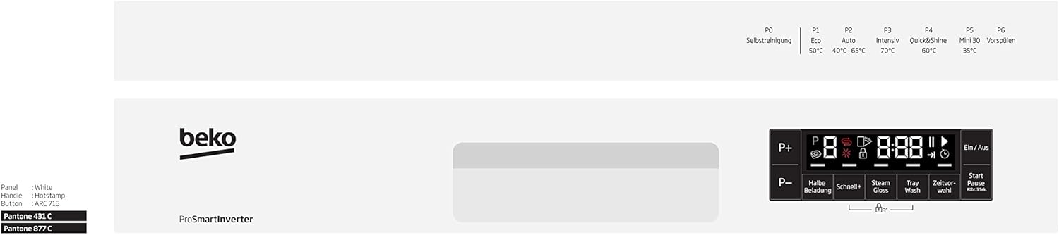 Beko BDFN26420W b300 freistehender Geschirrspüler, unterbaufhig, Platz für 14 Magedecke, Pro Inverter Motor, TrayWash, HygieneIntense, 6 Programme, WaterSafe+, Wei