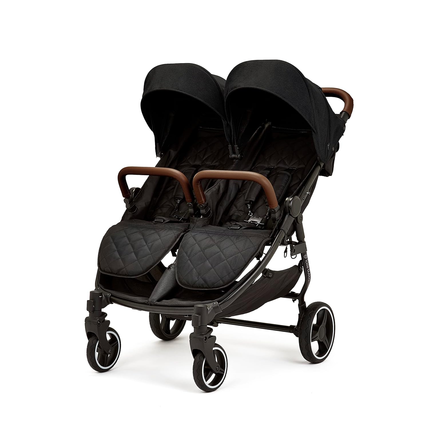 Venus Max Doppel kinderwagen - geeignet von Geburt bis 15 kg (ca. 3 Jahre), kompakter, leichter, faltbarer Zwillingskinderwagen, inklusive Regenschutz und Fußwärmer (Biscuit)