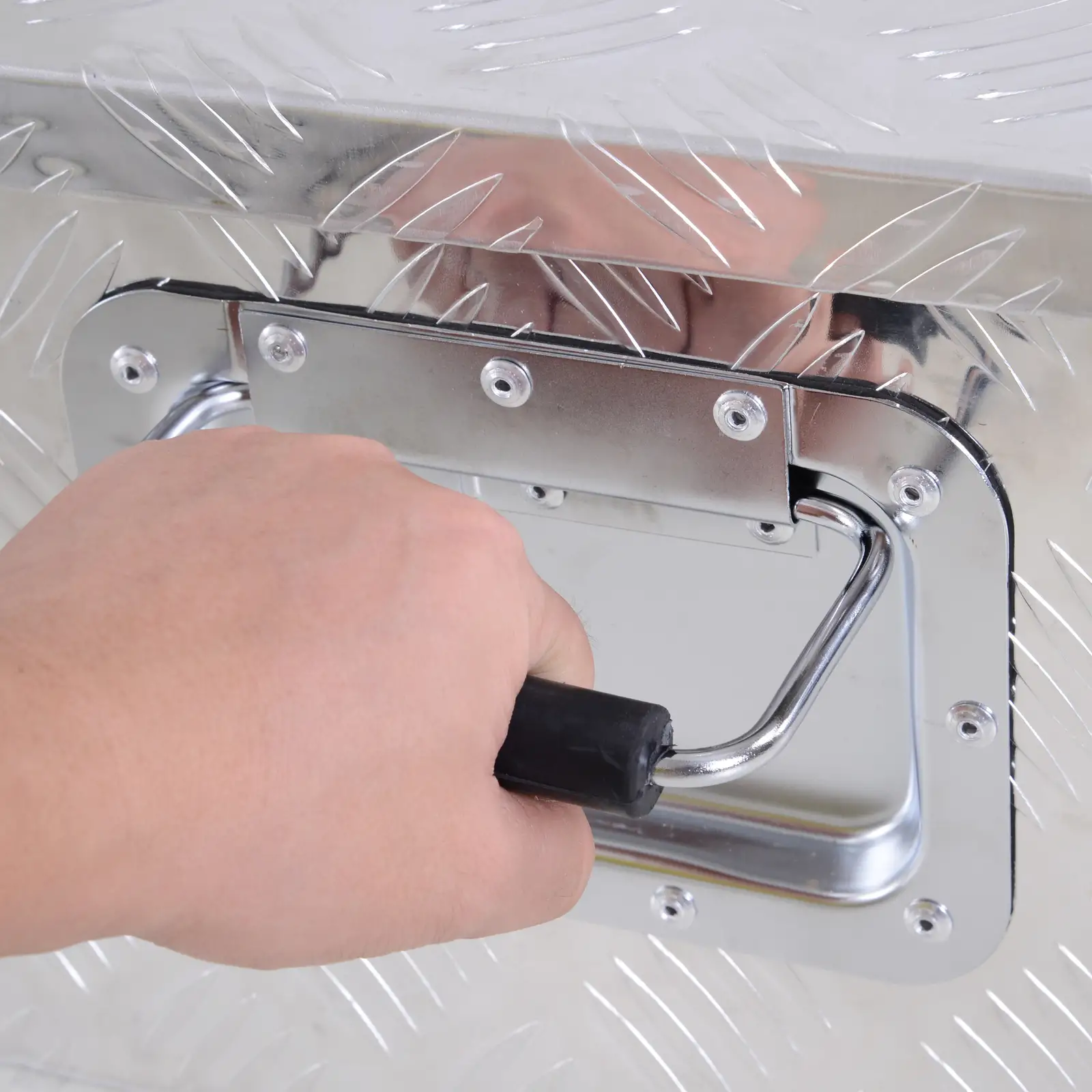 HOMCOM Werkzeugkasten abschließbar mit Griffen Aluminium