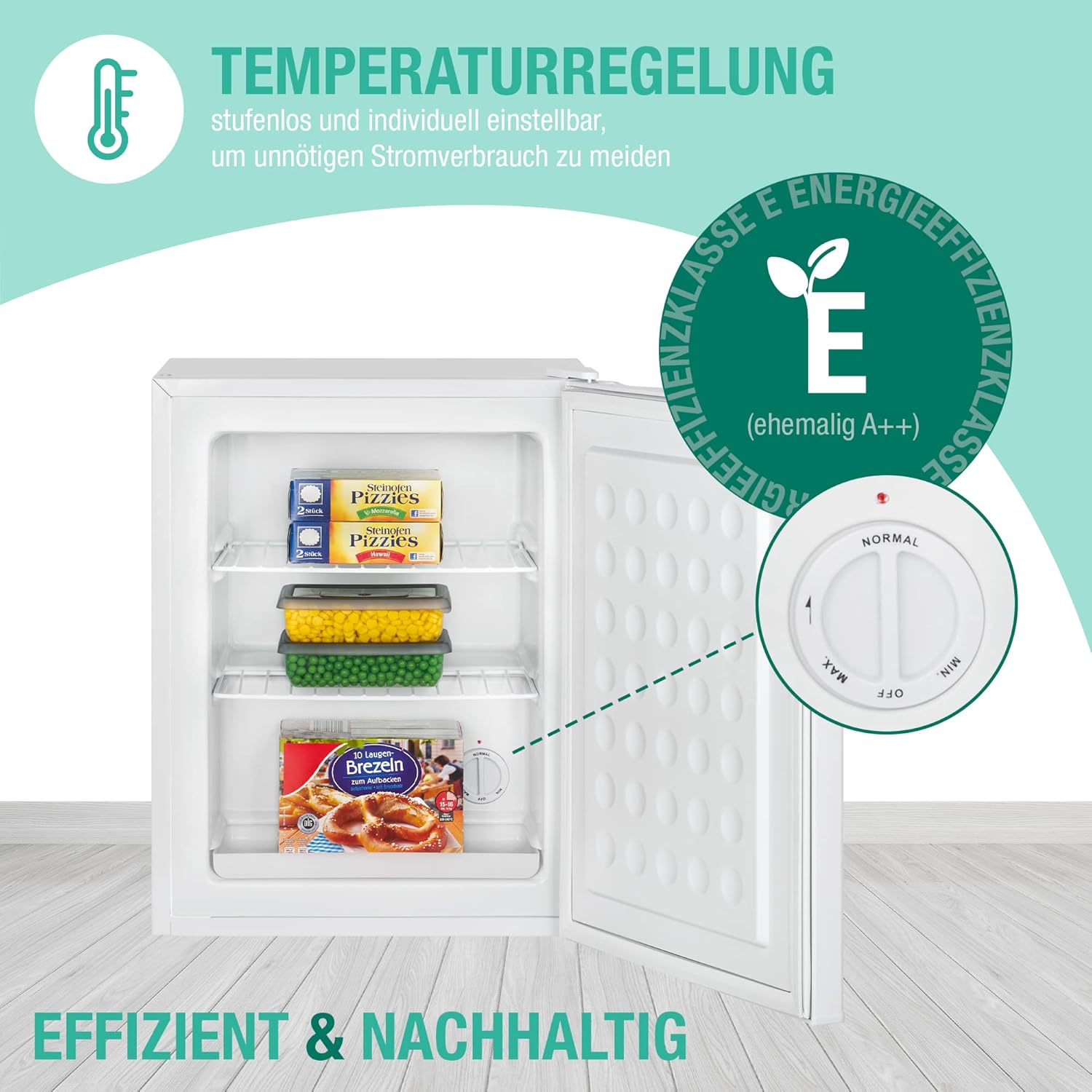 Bomann Gefrierschrank klein mit 42L Nutzinhalt | Mini Gefrierschrank mit 2 herausnehmbaren Gitterablagen | Gefrierschrank mit wechselbarem Türanschlag & stufenloser Temperaturreglung |GB 7236 schwarz