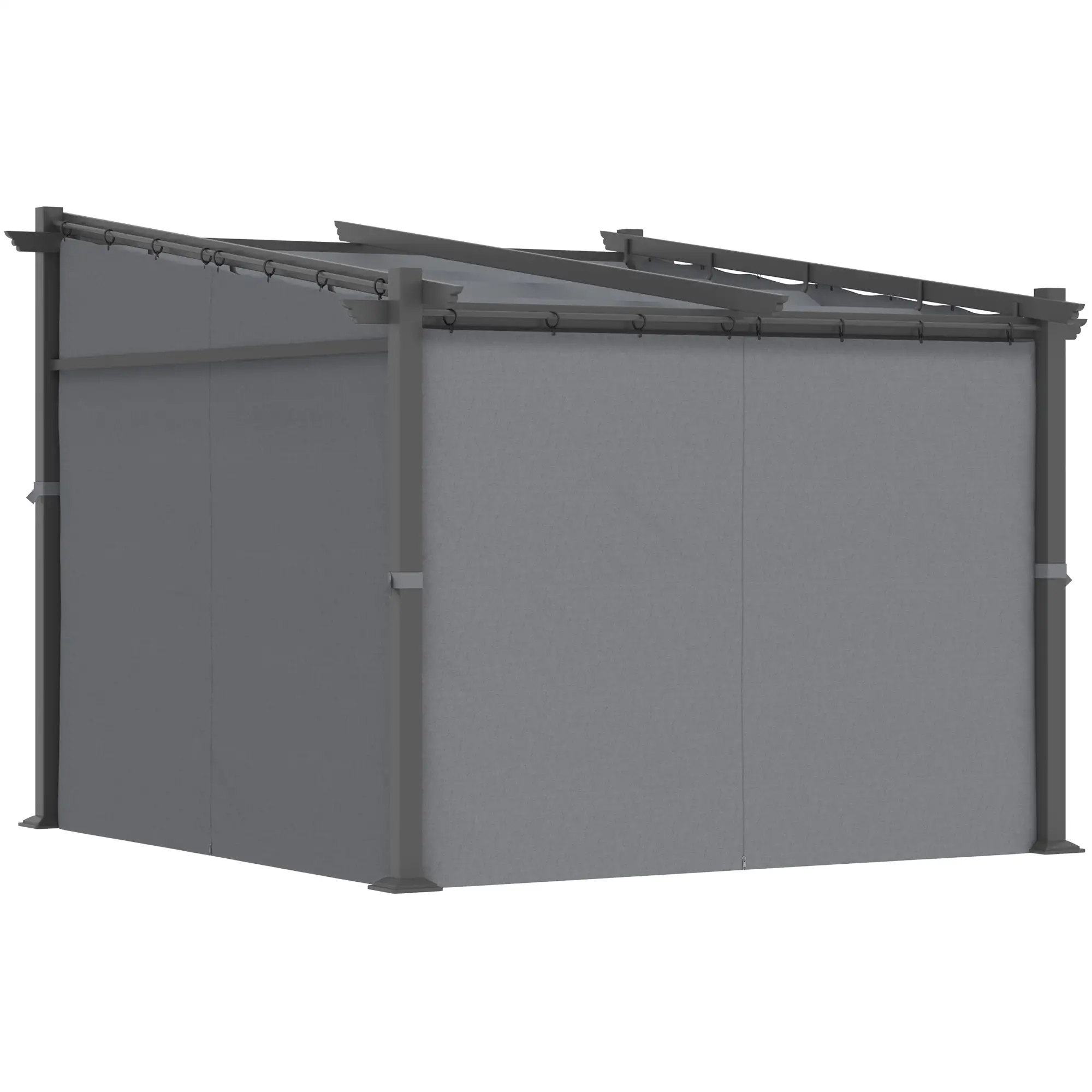 Outsunny Pergola mit ausziehbarem Dach Seilzugsystem