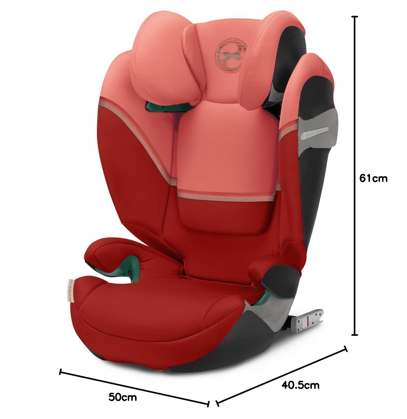 CYBEX Gold Kindersitz Solution S2 i-Fix, Für Autos mit und ohne ISOFIX, 100 - 150 cm, Ab ca. 3 bis 12 Jahre (15 - 50 kg), Lava Grey