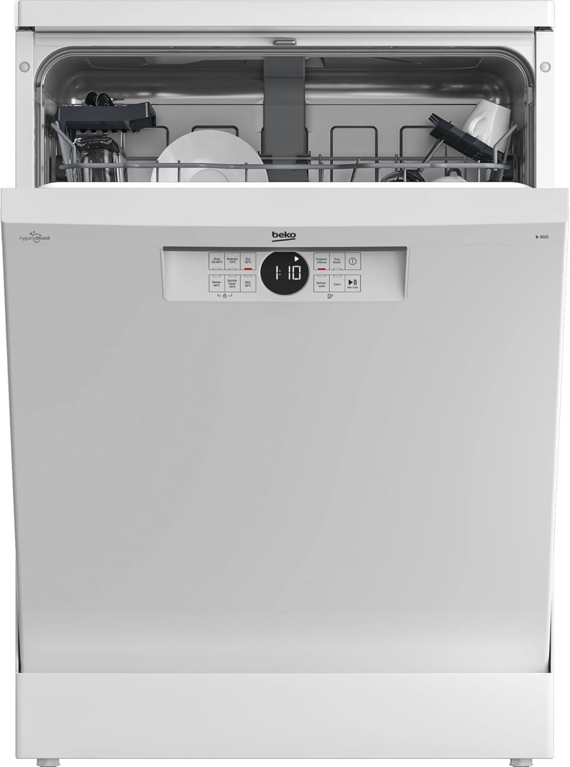 Beko BDFN26420W b300 freistehender Geschirrspüler, unterbaufhig, Platz für 14 Magedecke, Pro Inverter Motor, TrayWash, HygieneIntense, 6 Programme, WaterSafe+, Wei