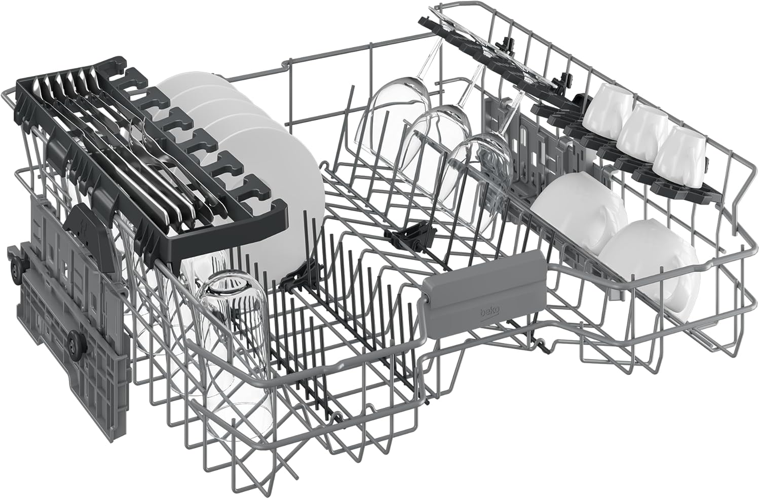 Beko BDFN26420W b300 freistehender Geschirrspüler, unterbaufhig, Platz für 14 Magedecke, Pro Inverter Motor, TrayWash, HygieneIntense, 6 Programme, WaterSafe+, Wei