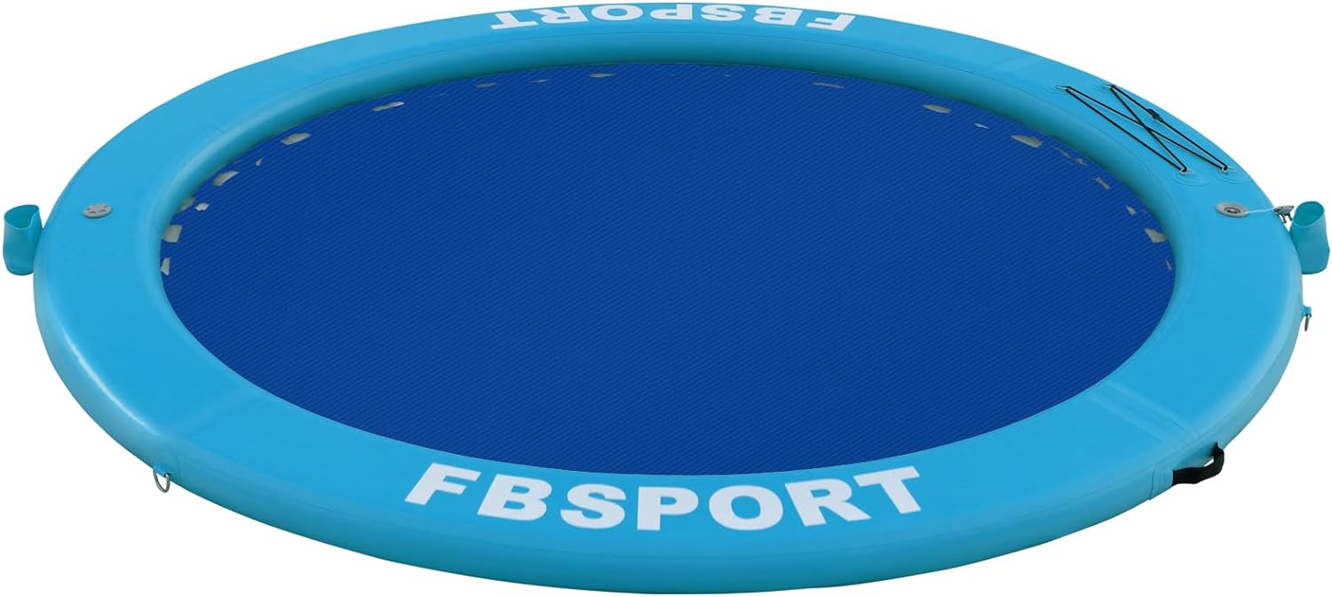 Aufblasbares Dock, schwimmende Plattform, 2,44 m aufblasbares Wasserhängematten-Schwimmdeck für See mit Getränkehalter, runder Schwimmring, Schwimmfloß, Liegeinsel, Plattformpolster