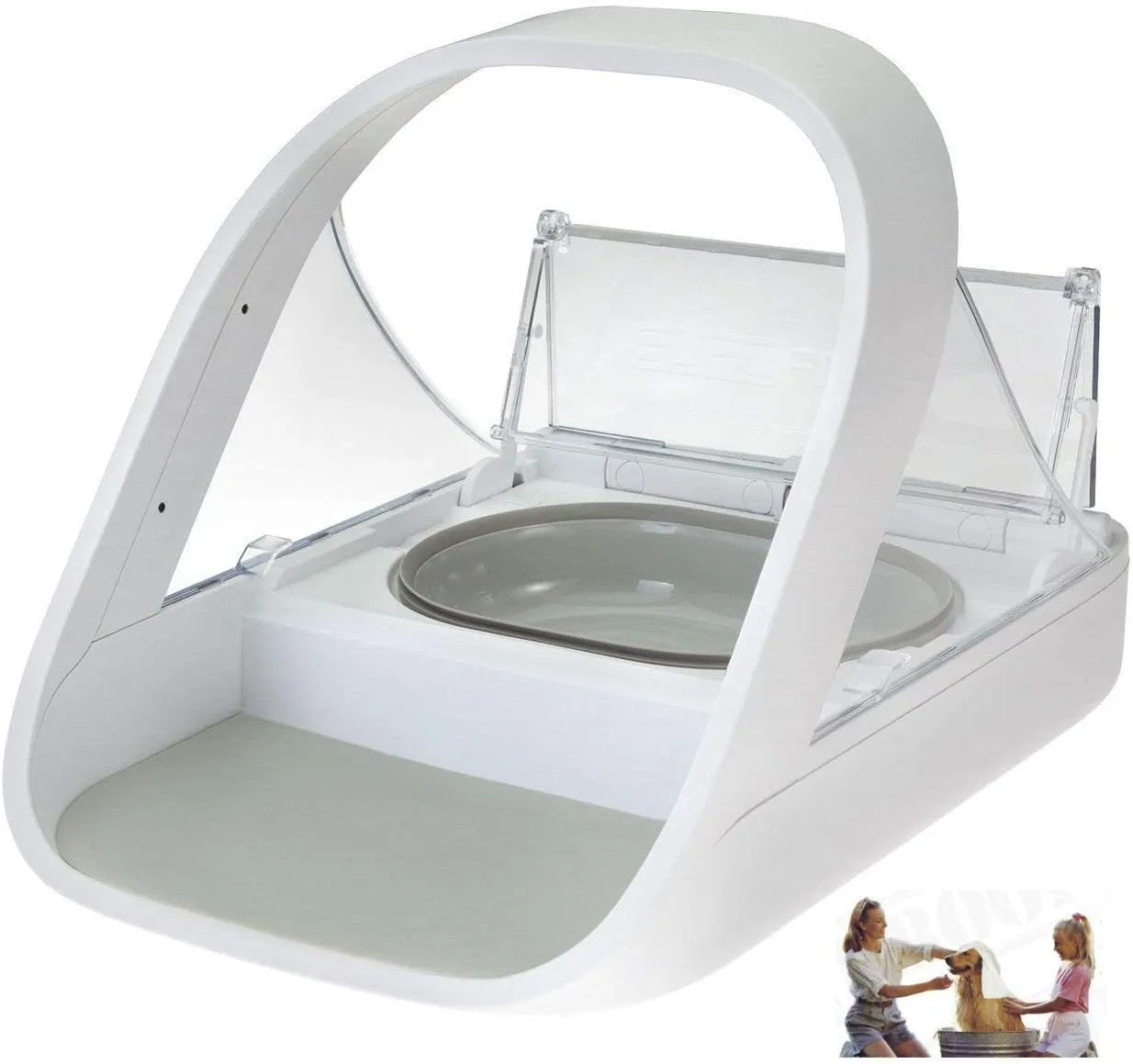 Automatischer Futterautomat für Haustiere - Mikrochip-Futterautomat für Haustiere - MPF001 - Geeignet für Nass- und Trockenfutter - Bonus eOutletDeals Tierhandtuch