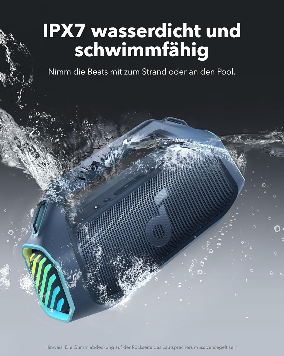 soundcore Boom 2 Plus Outdoor Lautsprecher, 140W, 2+2 Channel, BassUp 2.0, 20h, Schnellladung, IPX7 wasserdicht, RGB Lichter, USB-C, Power Bank, BT 5.3, tragbarer Bluetooth Lautsprecher, Camping