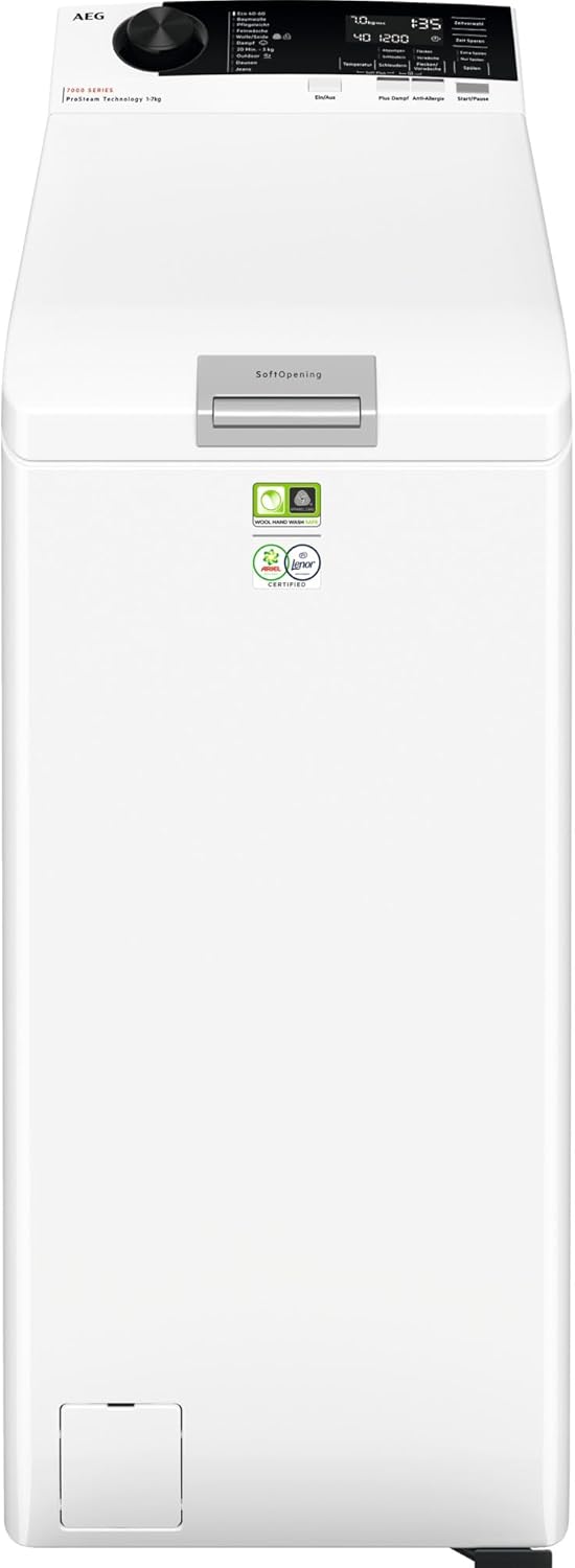 AEG LTR7A71370 Waschmaschine Toplader / Serie 7000 mit ProSteam / ProSteam - Auffrischfunktion / 7,0 kg / Leise / Mengenautomatik / Nachlegefunktion / Wasserstopp / 1300 U/min