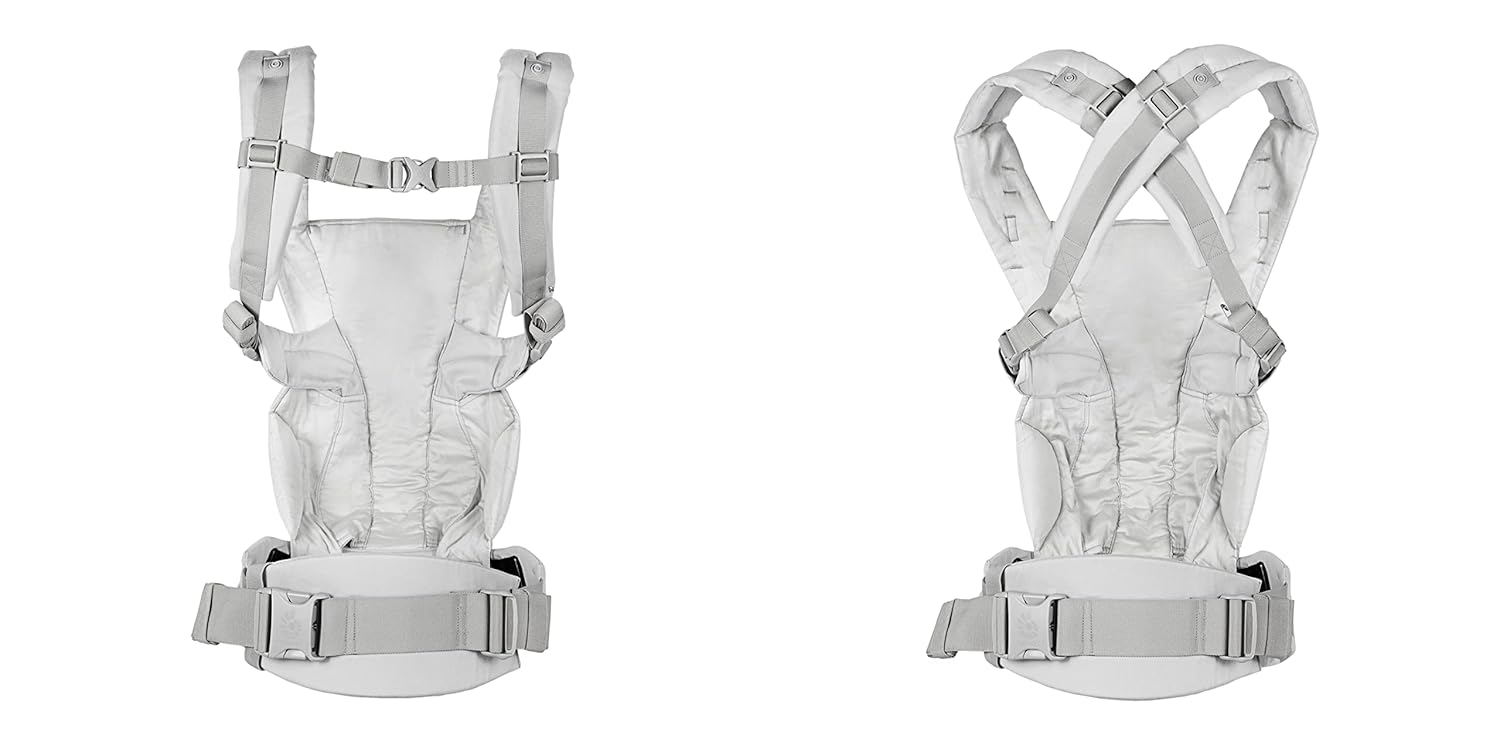 Ergobaby Omni Breeze Babytrage für Neugeborene ab Geburt bis 20kg, 4 Positionen SoftFlex Mesh Ergonomische Babybauchtrage Rückentrage Baby-Tragetasche, Natural Beige