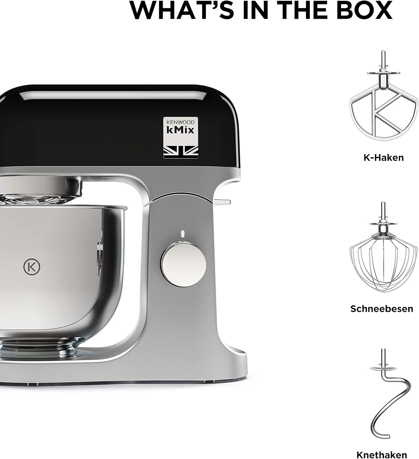 Kenwood kMix KMX750RD Küchenmaschine, 5 l Edelstahl Schüssel, Safe-Use-Sicherheitssystem, Metallgehuse, 1000 Watt, inkl. 3-Teiligem Patisserie-Set und Spritzschutz, Rot