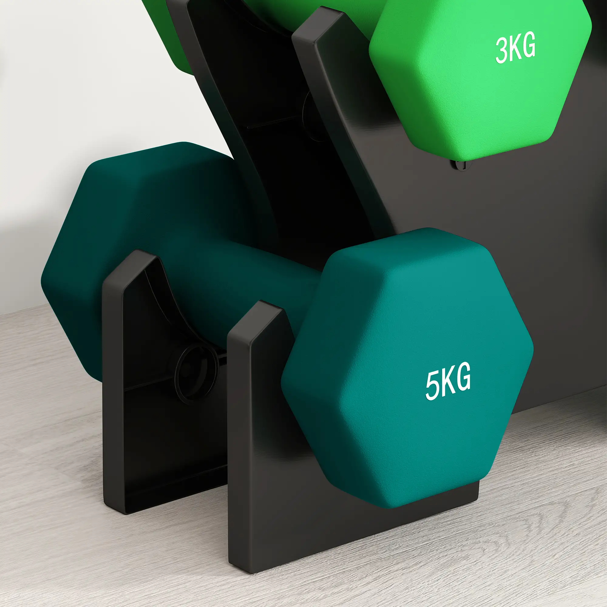 SPORTNOW Hantelset 6-teilig mit Hantelständer – 1 kg bis 5 kg