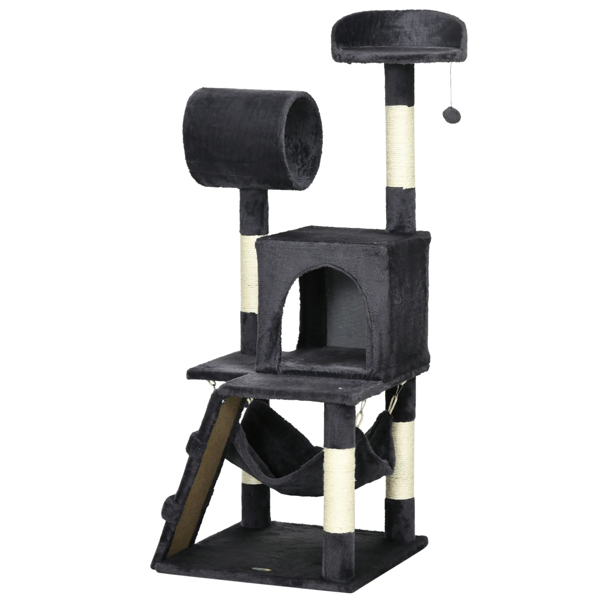 PawHut Kratzbaum Katzenmöbel mit Katzenhaus Hängematte Spielzeug