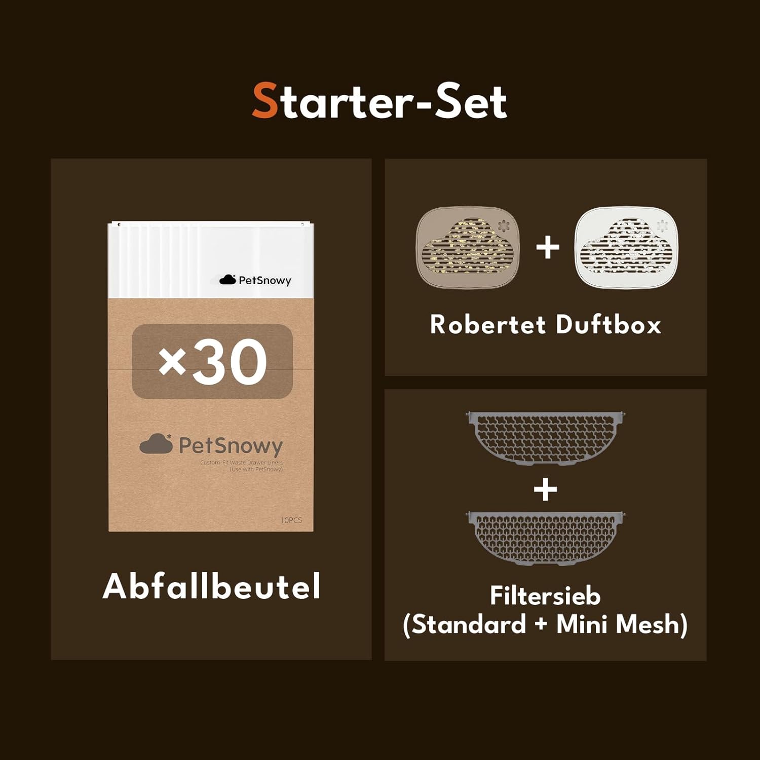 PetSnowy Katzenklo Selbstreinigend Katzentoilette mit TiO2-Geruchskontrollsystem, App-Steuerung, Auto-Packing für große Katzen & Mehrkatzenhaushalte 1,5-9 kg, Max Kapazität von 83L (2025 Premium)