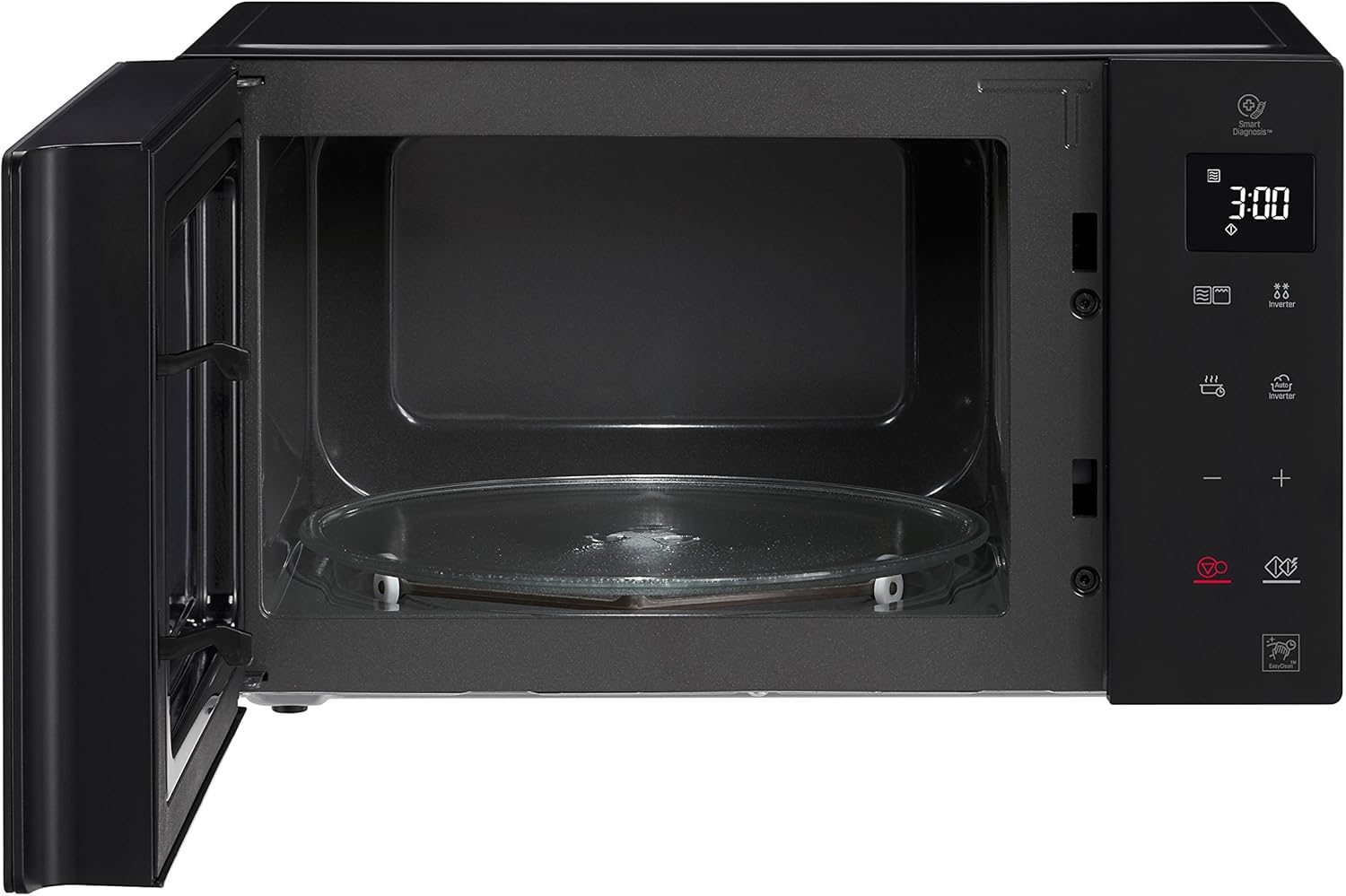 LG MH6535GIS Mikrowelle mit Inverter Technologie & Quarz Grill, 25 Liter Kapazitt, 1000 W, Automatikprogramme, einstellbare Leistungsstufen für optimales Garen und EasyClean-Funktion, Schwarz