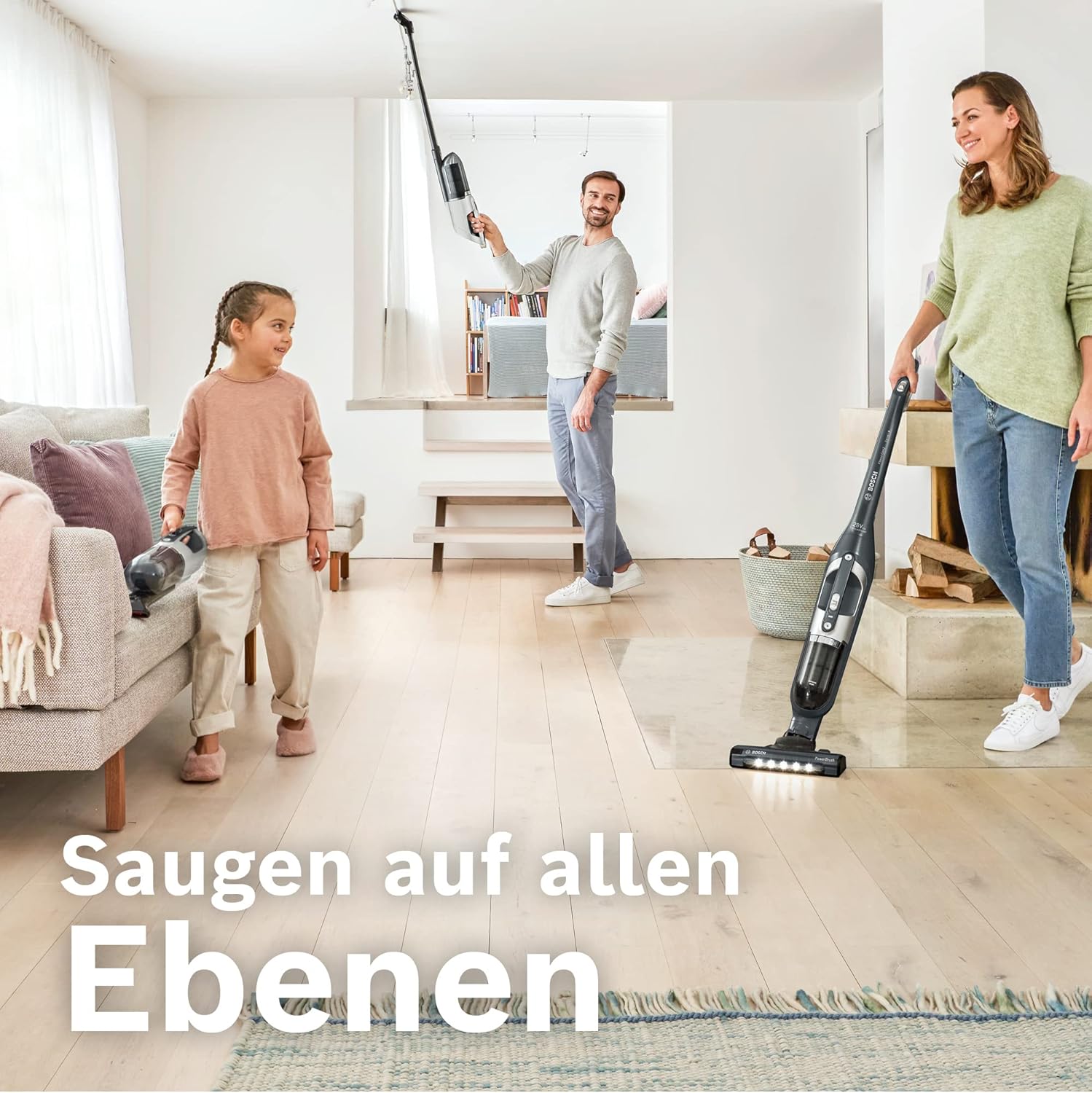 Bosch Akku-Staubsauger Flexxo 2in1 Serie 4 BBH32101, kabelloser Handstaubsauger, beutellos, hohe Saugleistung, Lange Laufzeit, Kurze Ladezeit, Fugendüse, alle Bodenarten, schwarz