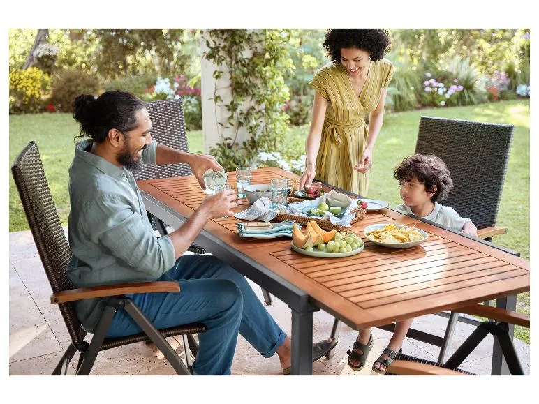 Geflecht-Set »Valencia«, 9-teilig - Ausziehtisch & 8 Klappsessel, braun