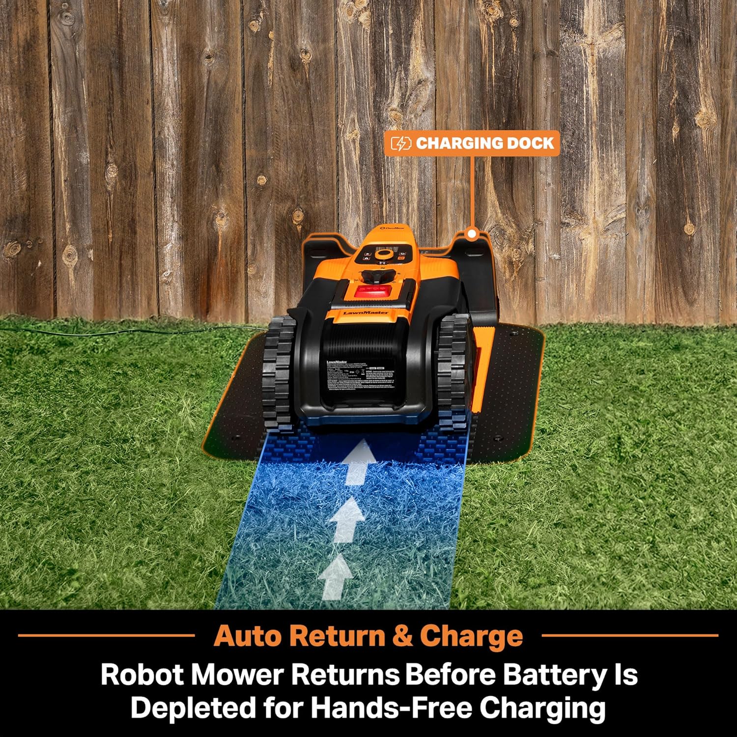 LawnMaster VBRM16 OcuMow™ Mähroboter für geeignet für bis zu 100 qm-Selbstfahrender Rasenmäher Roboter mit MX 24V 4.0Ah Lithium-Ionen Akku Ohne Kabel