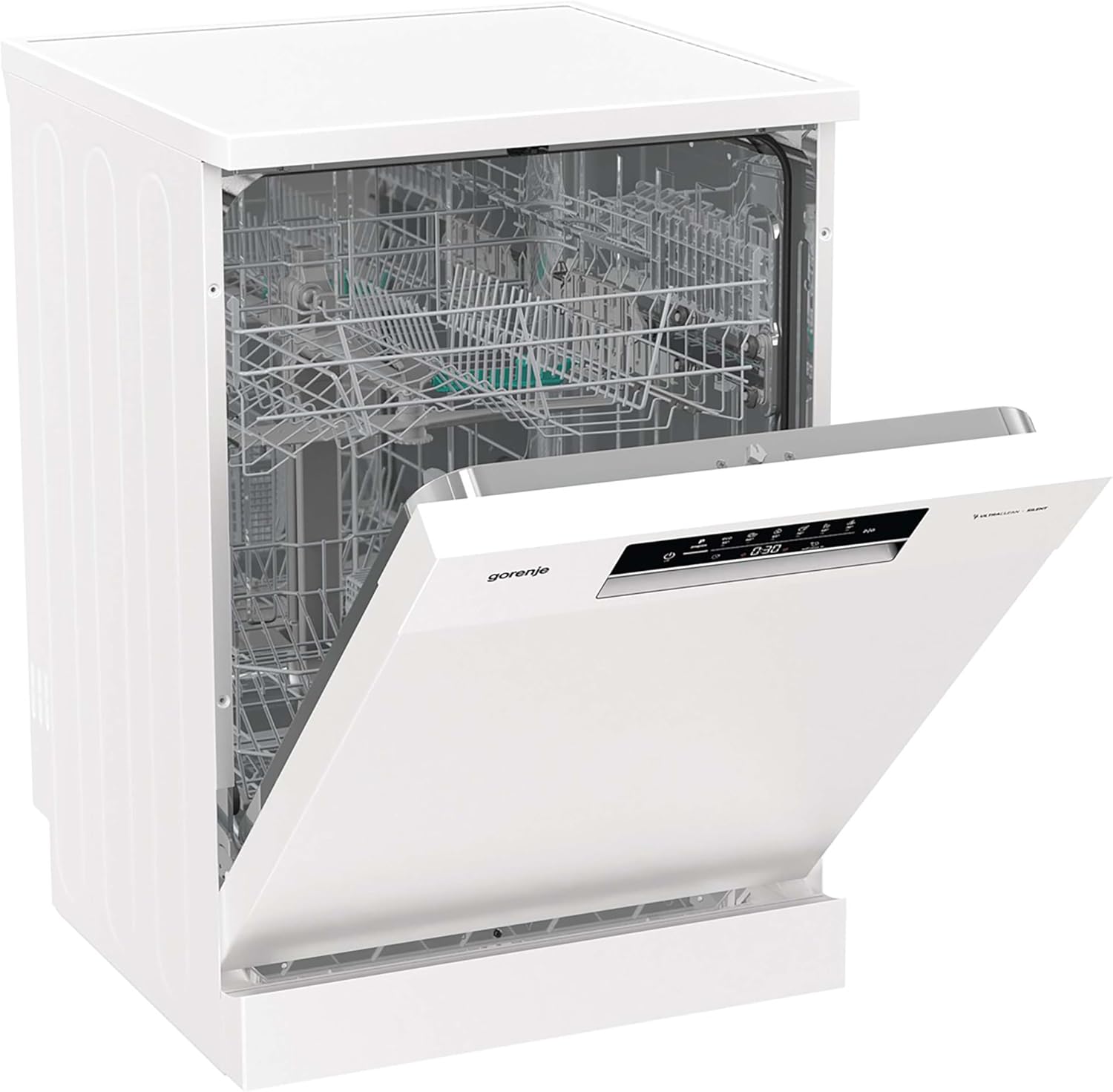 Gorenje GS642E90W Freistehender Geschirrspüler, 60 cm, 13 Maßgedecke, Total AquaStop, vollständiger Überlaufschutz, Hygiene Programm, SpeedWash Funktion, Selbstreinigung, UltraClean Besteckkorb
