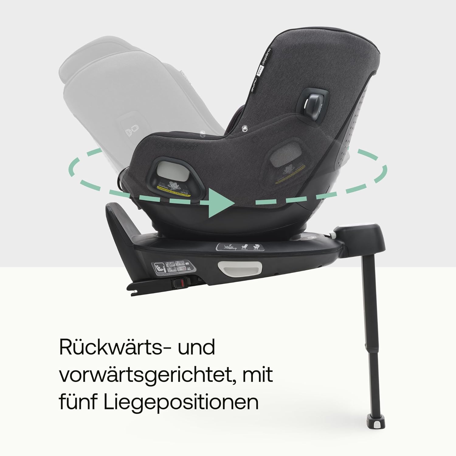 Bugaboo Owl by Nuna Isofix Kindersitz von der Geburt bis 4 Jahre, 0-18 kg. 360 Grad drehbar, Gruppe 0+/1, ultimativer Komfort und Sicherheit, verstärkte Schale und seitlicher Aufprallschutz, Grey