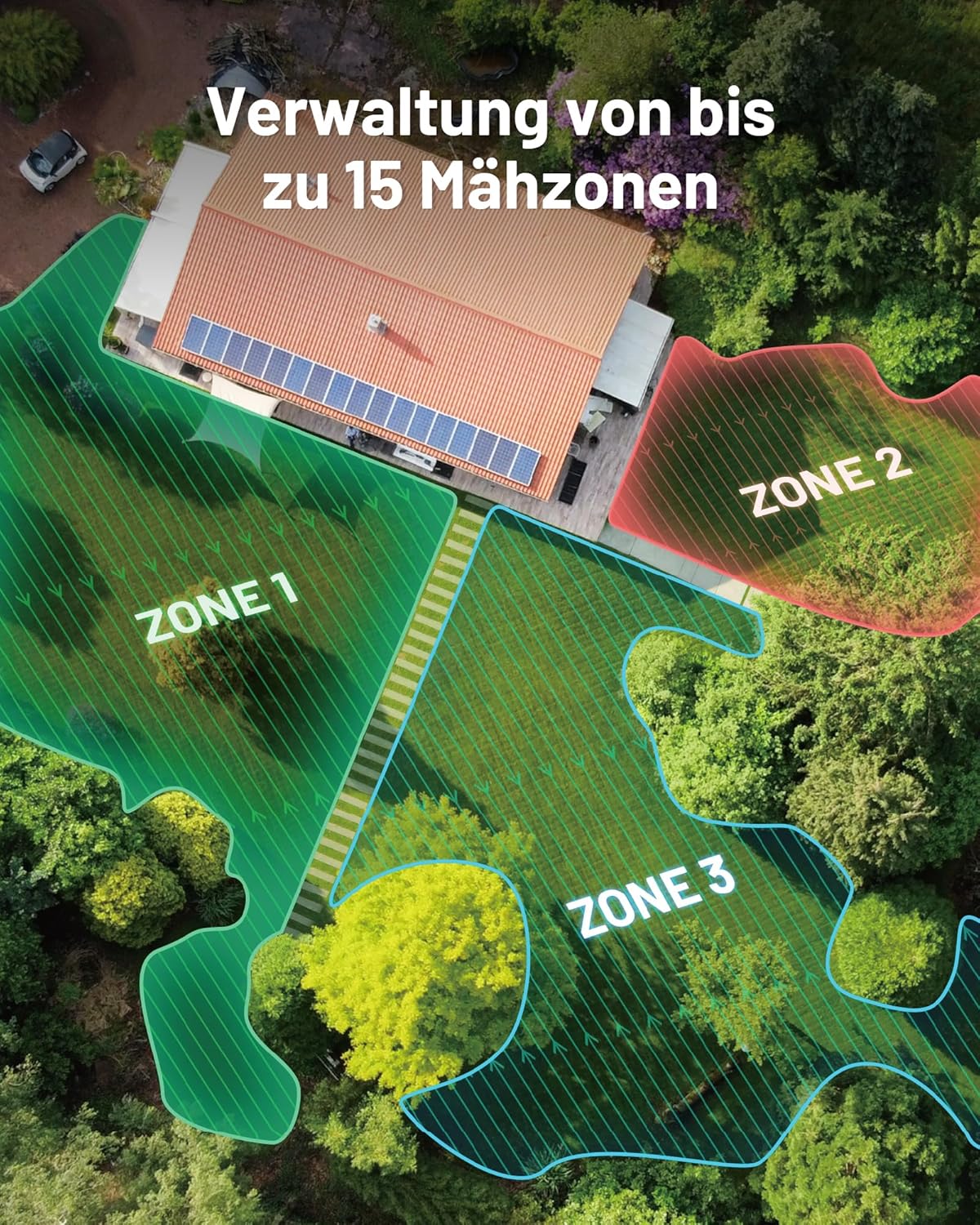 MAMMOTION LUBA 2 AWD 3000X Mähroboter ohne Begrenzungskabel, NetRTK+Vision, Keine RTK-Antenne erforderlich, Auto-Kartierung, Empf. 3000m², Max. 3600m², mit 4G-Modul, 80% Steigung