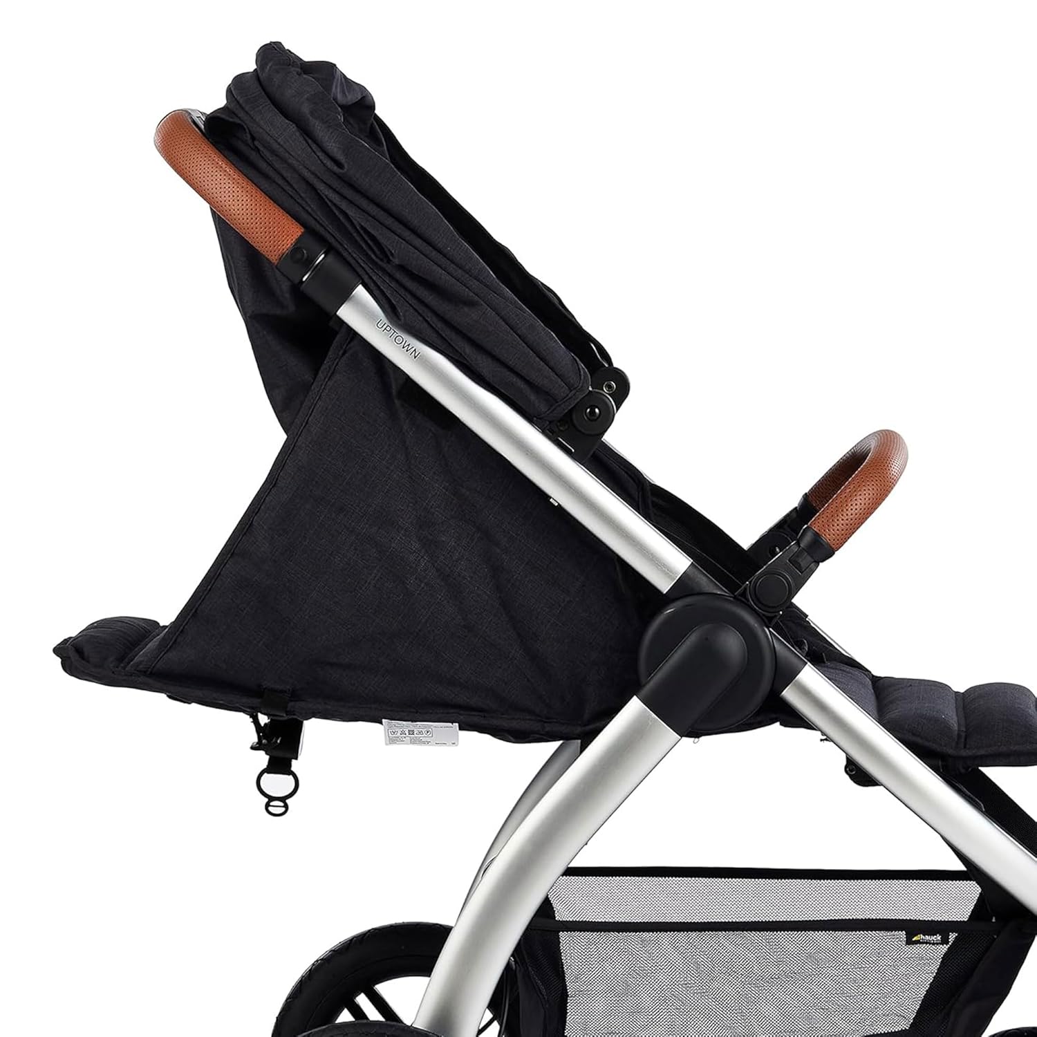 Hauck Uptown Kinderwagen Melange Rose – Kinderwagen für jedes Gelände, extra großer Sitz, flache Liegeposition, Gummiräder, Federung, kompakt und einfach zusammenklappbar, mit Regenschutz