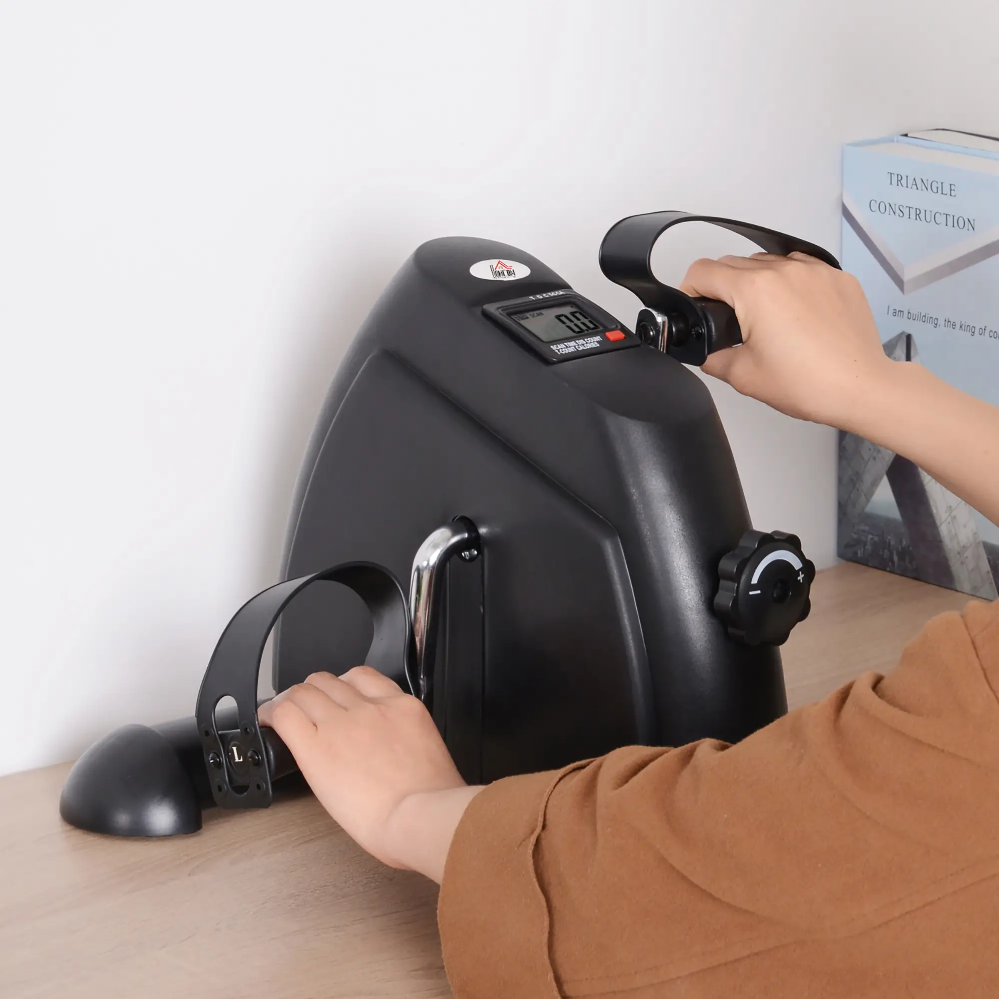 HOMCOM Mini Bike Pedaltrainer mit LCD-Display, verstellbarer Widerstand