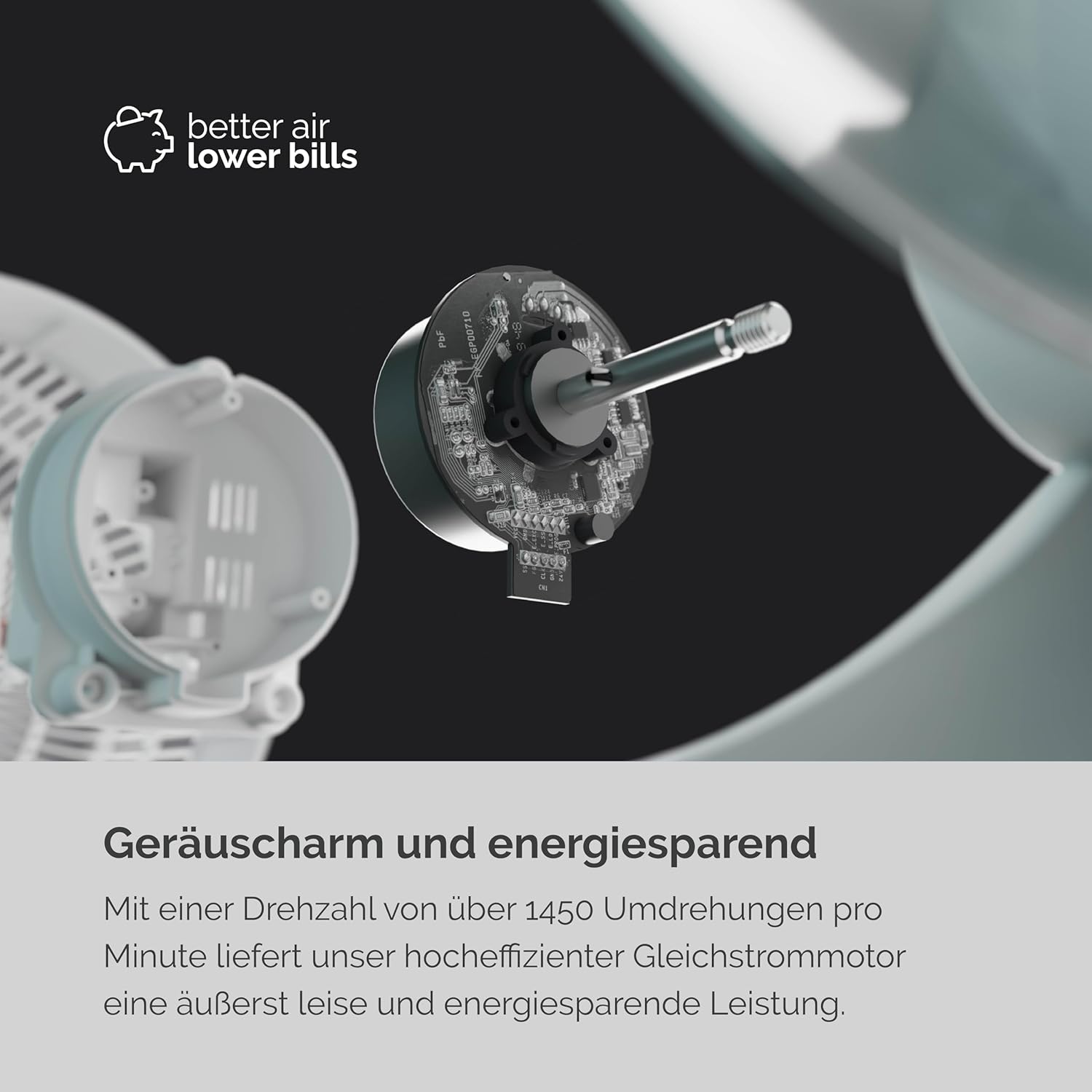 MEACO MeacoFan Sefte Tischventilator - 10 Luftumwälzer mit 12 Geschwindigkeiten - Horizontale und vertikale Oszillation - 3 Oszillationsbereiche - Ultraleise, ferngesteuerte Kühlung, Schwarz