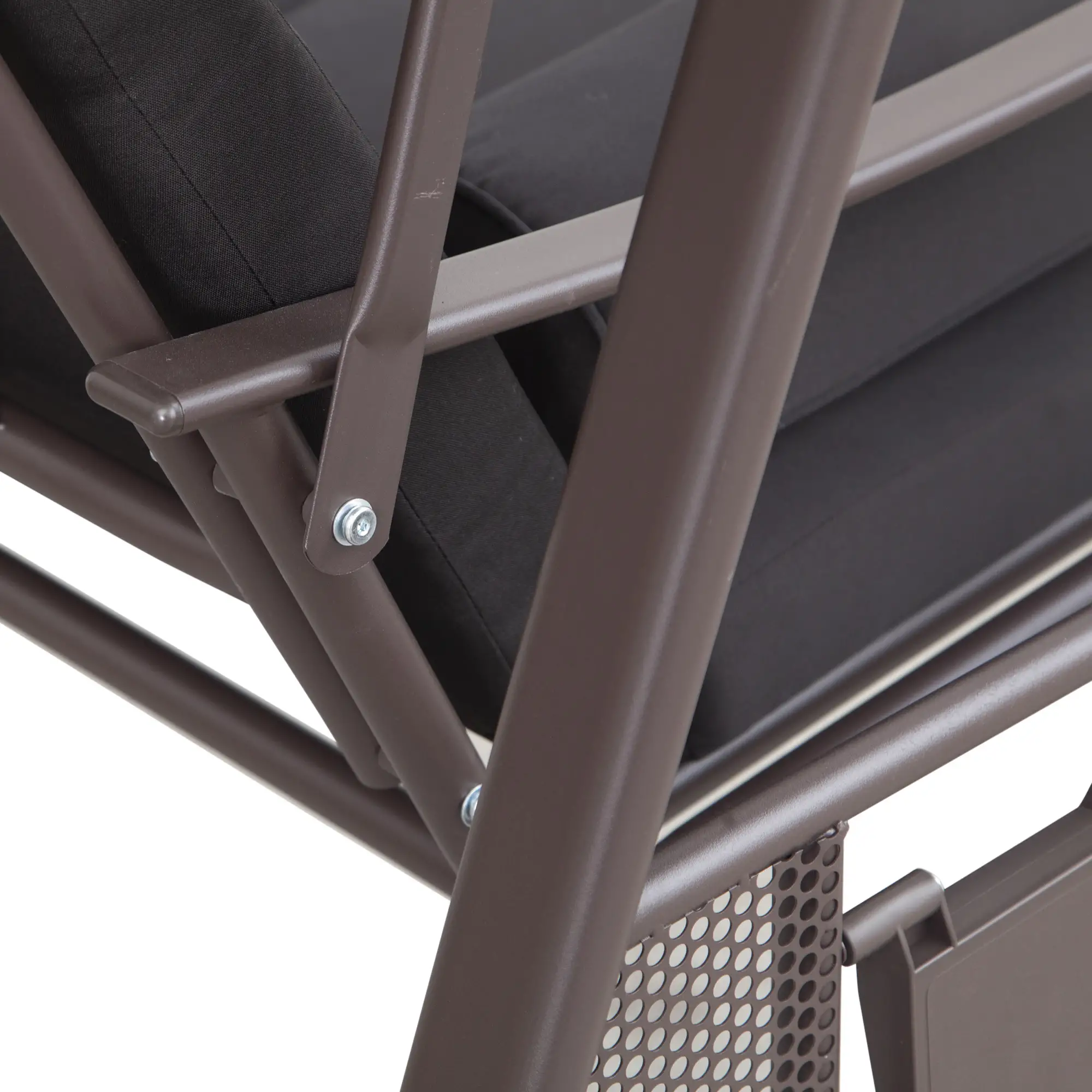 Outsunny 3-Sitzer Hollywoodschaukel mit Sonnendach & Kissen – Schwarz