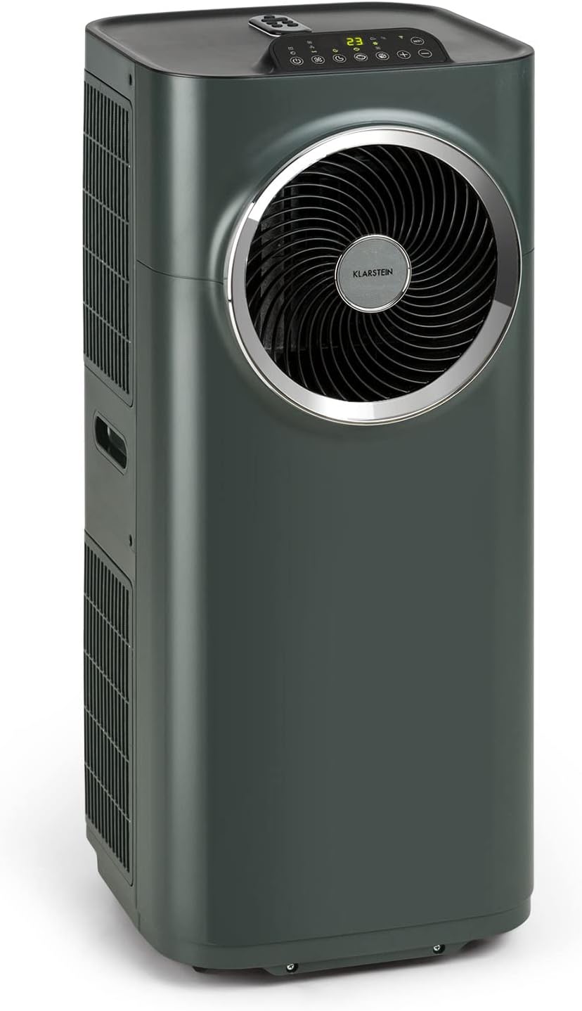 Klarstein Mobile Klimaanlage mit Abluftschlauch, 5-in-1 Klimagerät, Ventilator, Luftentfeuchter, Luftreiniger & Nachtmodus, App-Steuerung, Kleine & Portable, für Wohnung & Büro, 12000 BTU