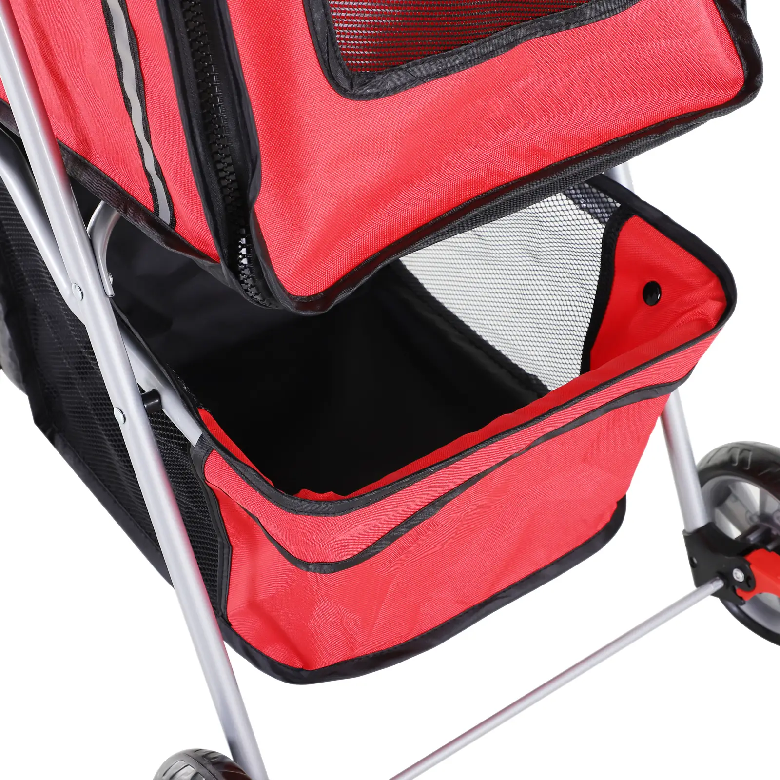 PawHut Hundebuggy faltbar mit Feststellbremse und Einkaufskorb