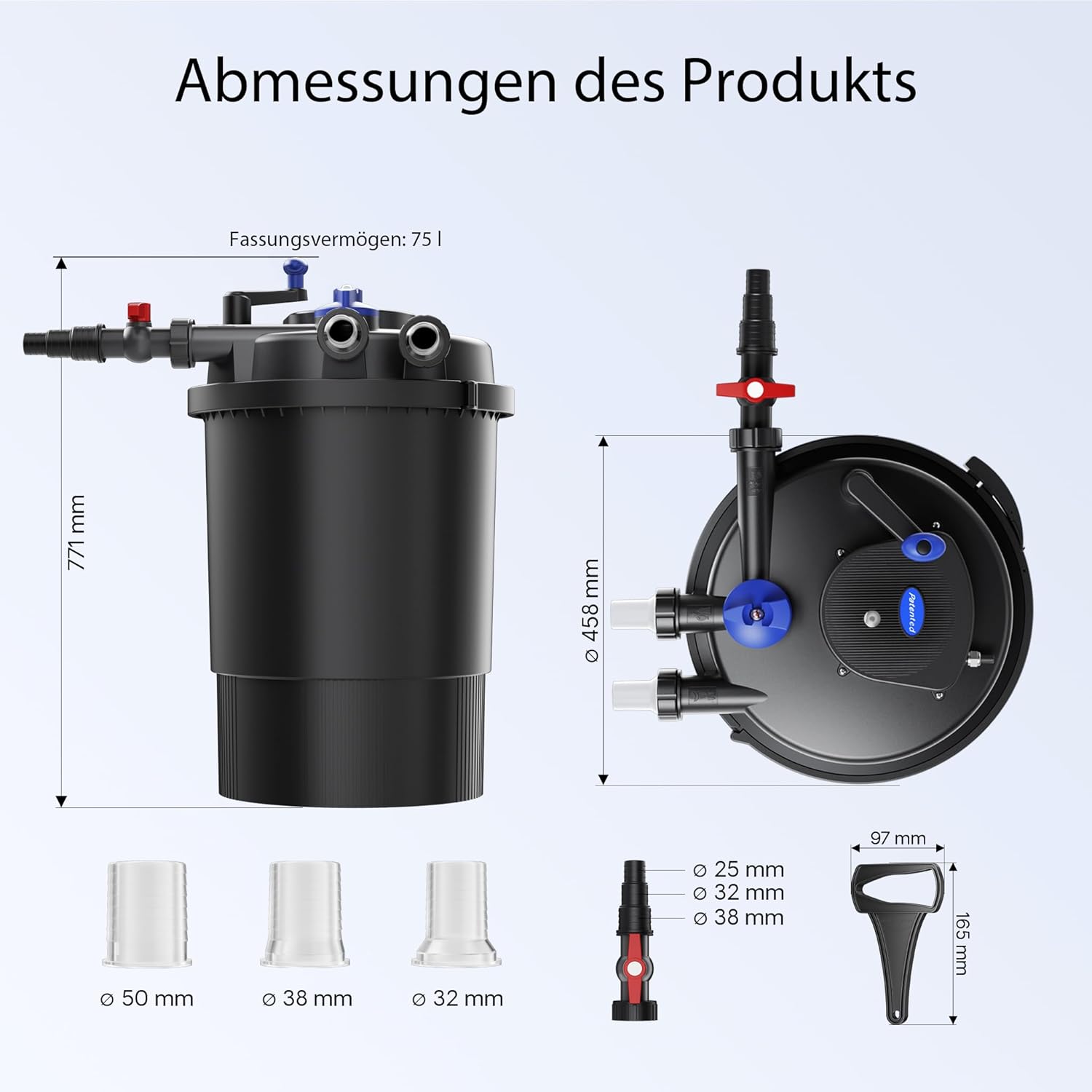 SunSun CPF-15000 Druckteichfilter 10.000 l/h / 18 W UVC Einheit, Teichdruckfilter für Teiche bis 30.000 Liter, Teichklärer, Filteranlage