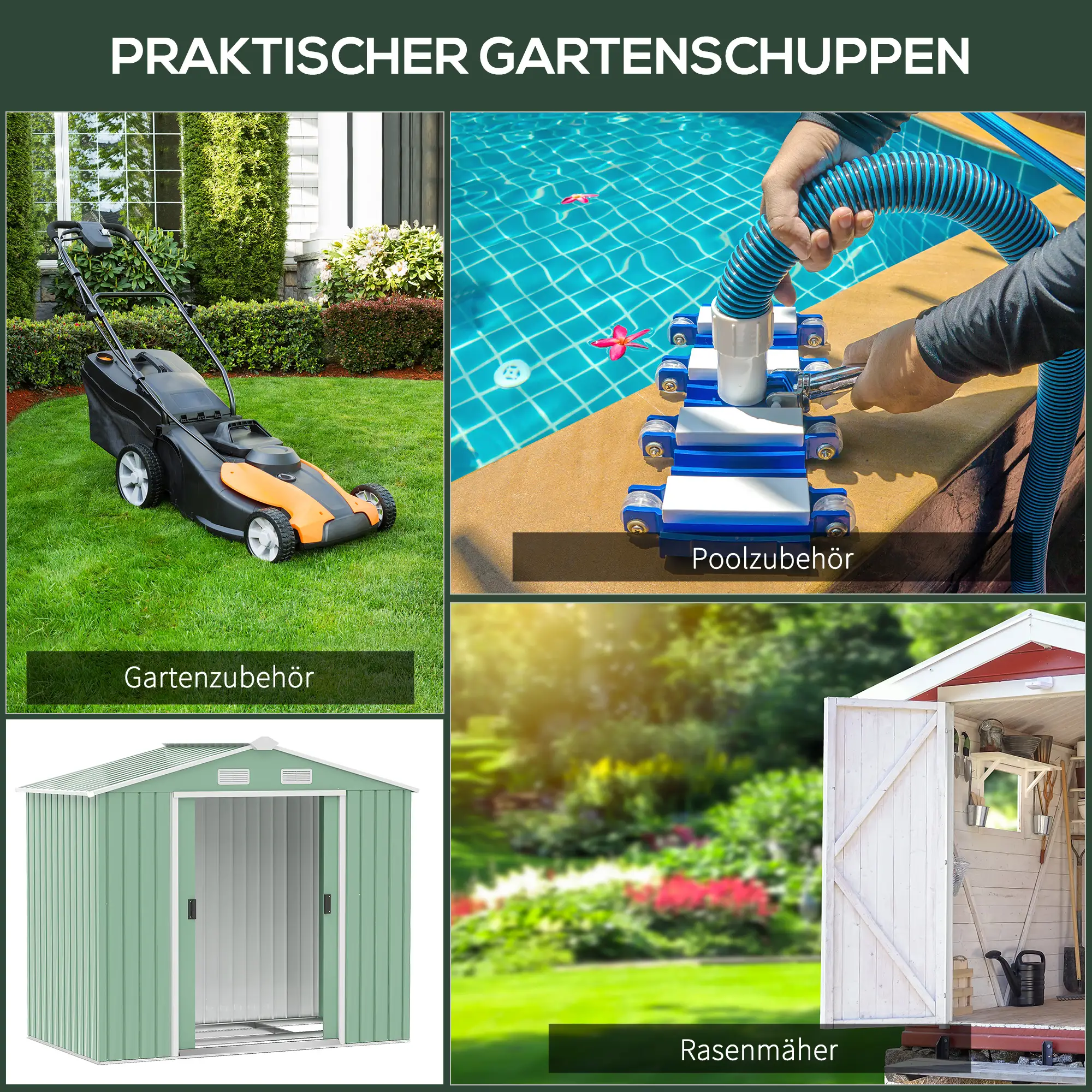 Outsunny Geräteschuppen mit Schiebetüren und Belüftung