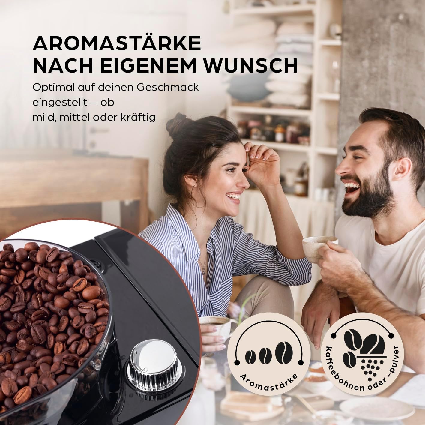 Barista Filterkaffeemaschine mit verstellbarem Mahlwerk & Thermokanne | Warmhaltefunktion, 24h Timer & Permanentfilter | Für 10 Tassen Kaffee | Kaffeemaschine für Bohnen & Pulver [Edelstahl]