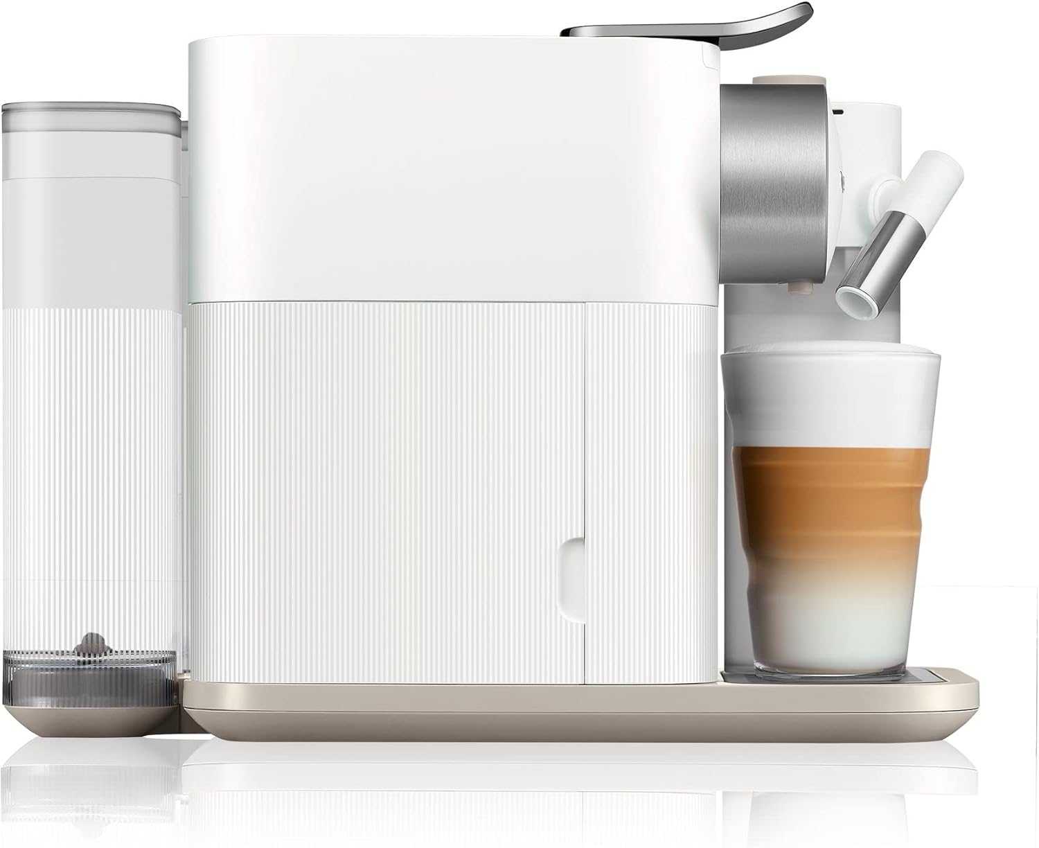 Nespresso De'Longhi EN640.W Gran Lattissima Kaffeekapselmaschine mit automatischem Milchsystem,19 Bar Druck, 1400W,Weiß