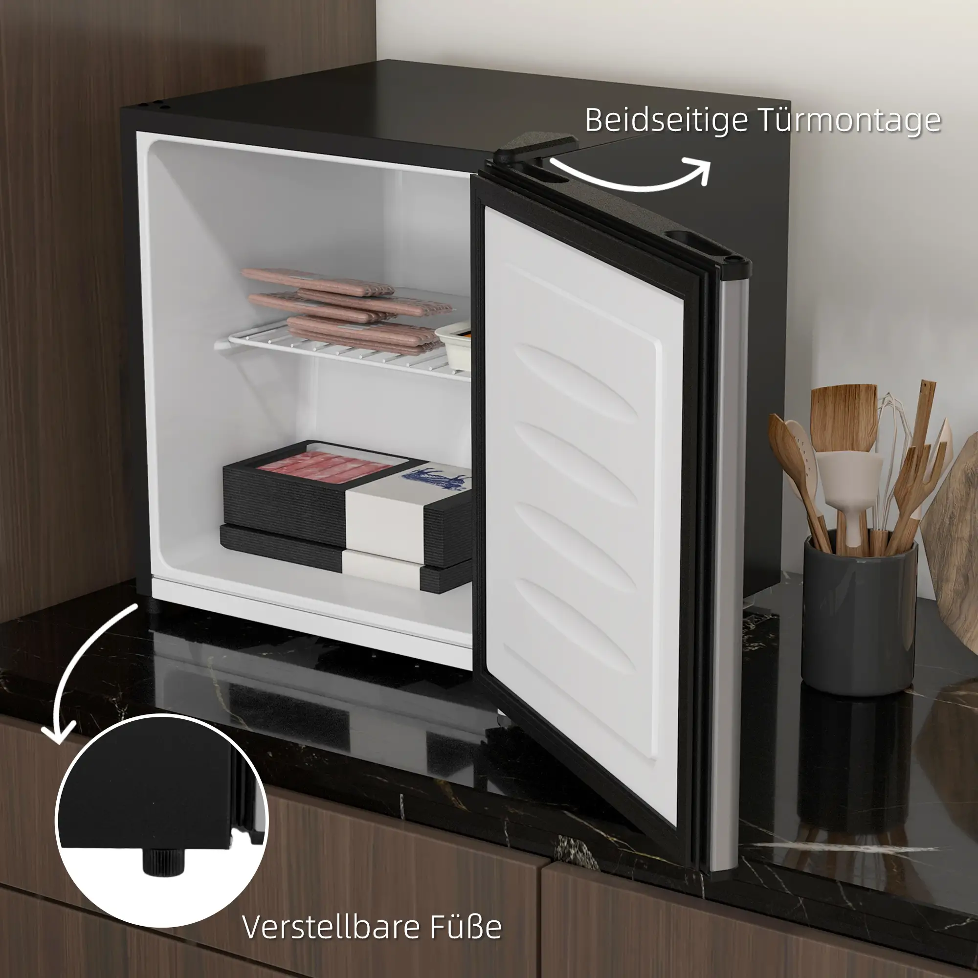 HOMCOM Mini-Gefrierschrank 35 L Silber – kompakt & effizient