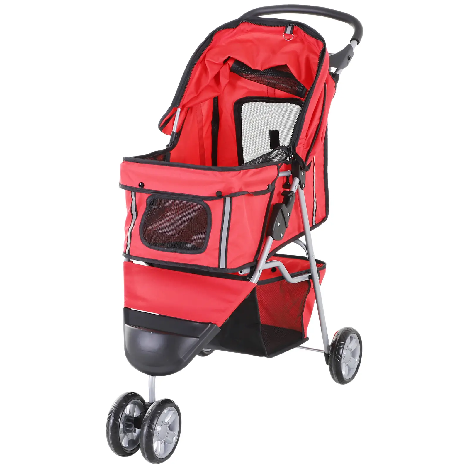 PawHut Hundebuggy faltbar mit Feststellbremse und Einkaufskorb
