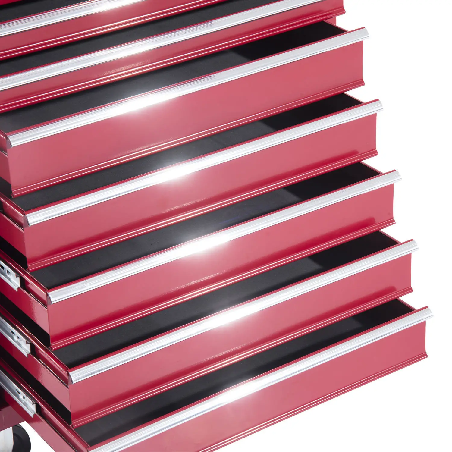 HOMCOM Werkzeugwagen Werkstattwagen 16 Schubladen abschließbar mobil