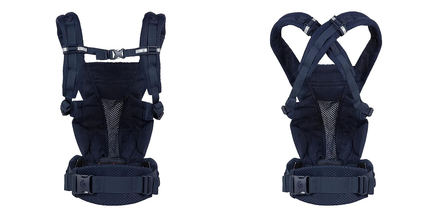 Ergobaby Omni Breeze Babytrage für Neugeborene ab Geburt bis 20kg, 4 Positionen SoftFlex Mesh Ergonomische Babybauchtrage Rückentrage Baby-Tragetasche, Natural Beige