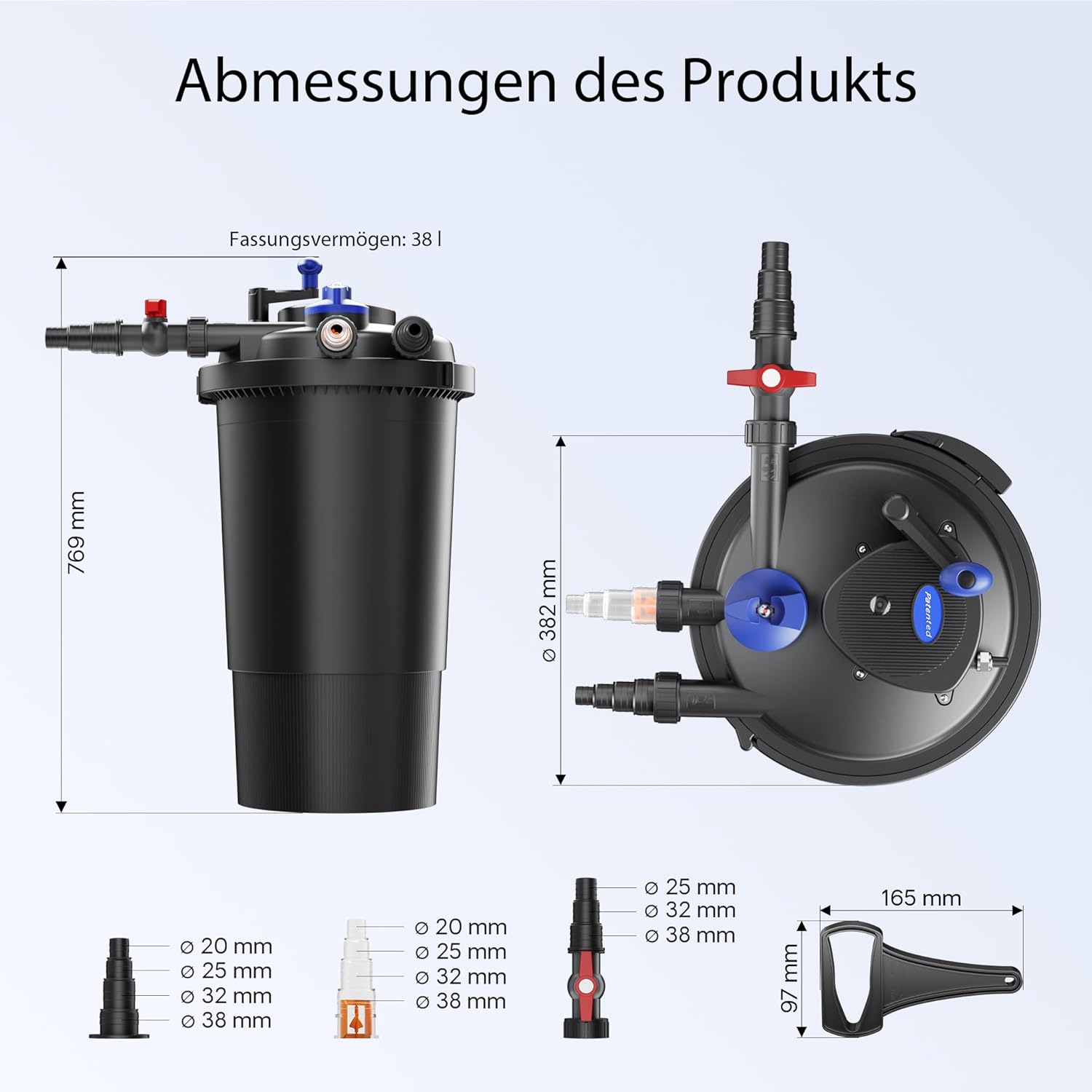 SunSun CPF-15000 Druckteichfilter 10.000 l/h / 18 W UVC Einheit, Teichdruckfilter für Teiche bis 30.000 Liter, Teichklärer, Filteranlage