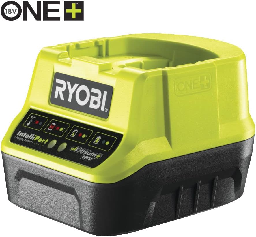 RYOBI 18 V ONE+ Akku-Rasenmäher RLM18X33B40 (Schnittbreite 33 cm, 5-fache Höhenverstellung 25-65 mm, zusammenklappbares Griffgestänge, inkl. Mulchkeil, 35l Grasfangsack, 4,0Ah Akku & Ladegerät)