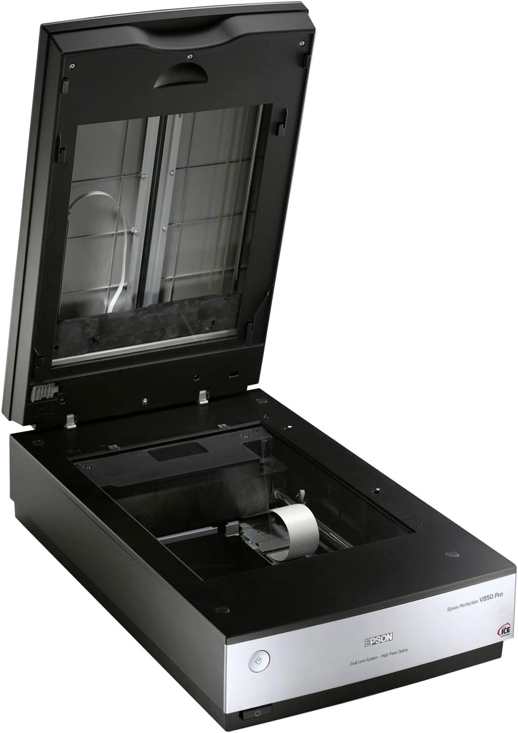 Epson Perfection V850, professioneller Fotoscanner, Scanner zum Digitalisieren von Fotos, Vorlagen, Dias und Negativen, Flachbettscanner mit hoher Auflösung, schwarz/silber