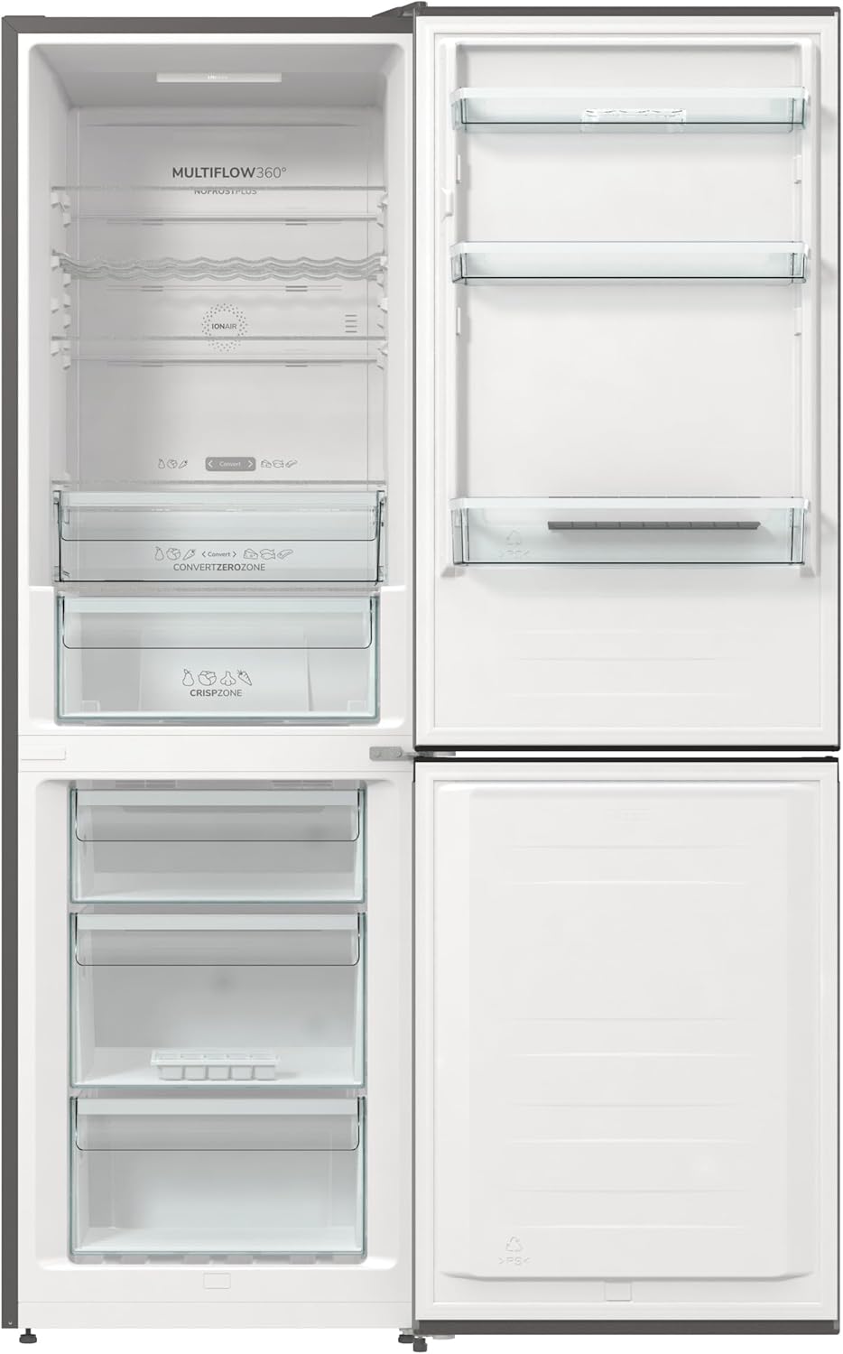 Gorenje N 619EAW4 Kühl-Gefrier-Kombination / LED Display / 186 cm / 300 l / NoFrostPLus / Gemüsefach mit Feuchteregler / FastFreeze / weiß
