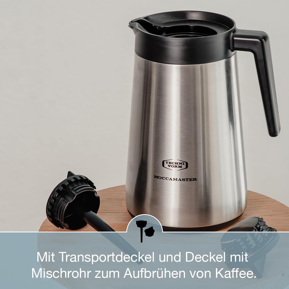 Moccamaster KBGT, Filterkaffeemaschine mit Thermoskanne, Filterkaffeemaschine, Off-White, 1.25L