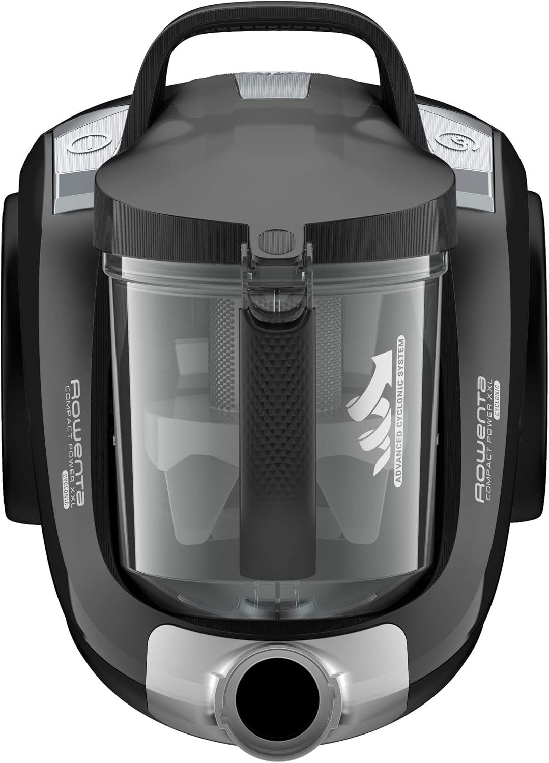 Rowenta RO4825 beutelloser Bodenstaubsauger Compact Power XXL | 550 Watt | 2,5L Staubvolumen | Kompakt & leise | Extreme Saugleistung | Hocheffizienter Saugkopf | Schwarz/Grau