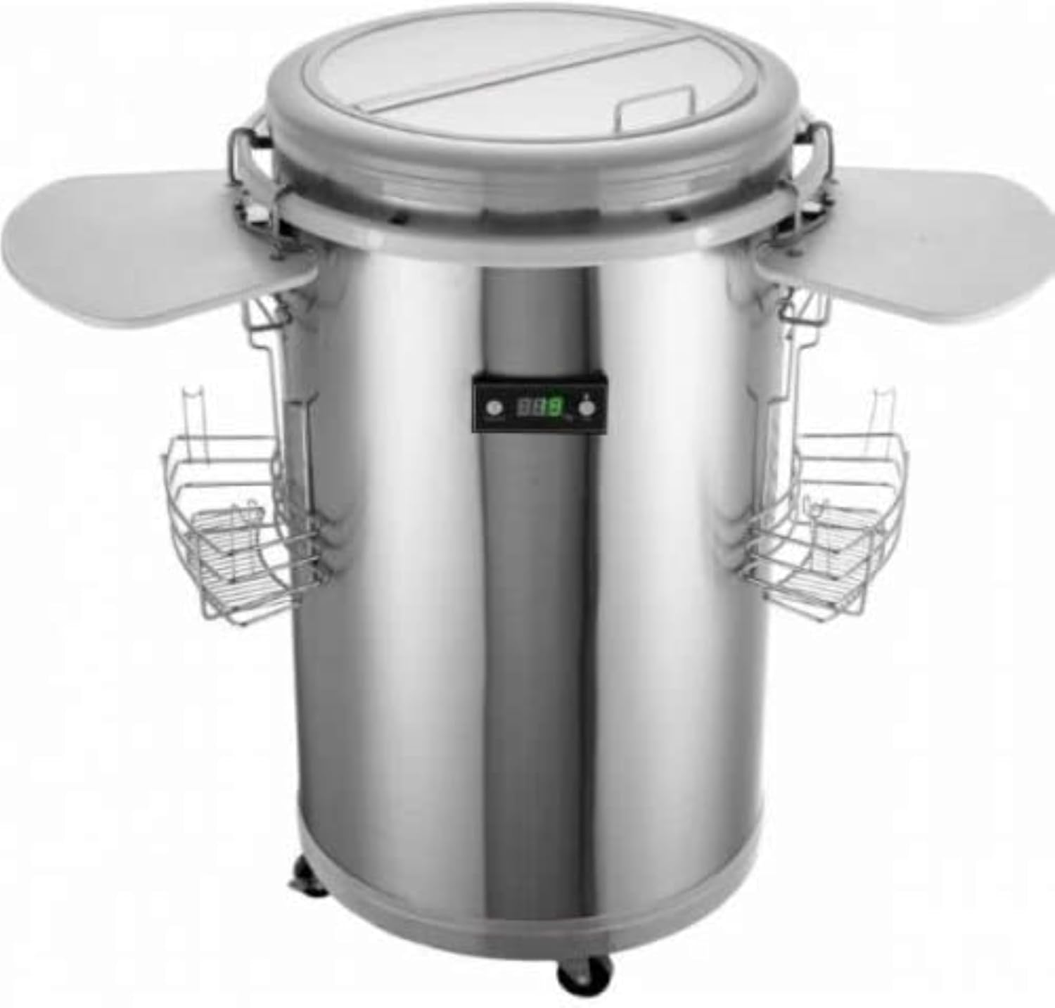 Syntrox 50 l Kühlfass | Kühltonne | Getränkefass | Partycooler | Flaschenkühler Salaron, für Veranstaltungen, mit Glasdeckel, Temperaturanzeige, 75 Watt (Schwarz)