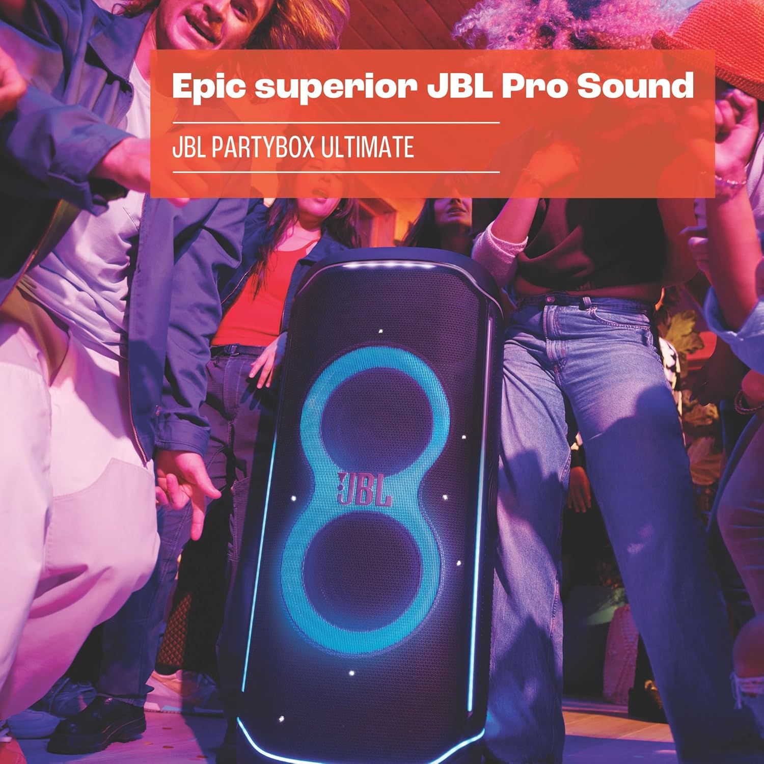 JBL Partybox Stage 120 in Schwarz – Tragbare Bluetooth-Lautsprecher-Box mit JBL Pro Sound, Lichtshow, KI-Sound-Boost und Teleskopgriff – 12 h Laufzeit
