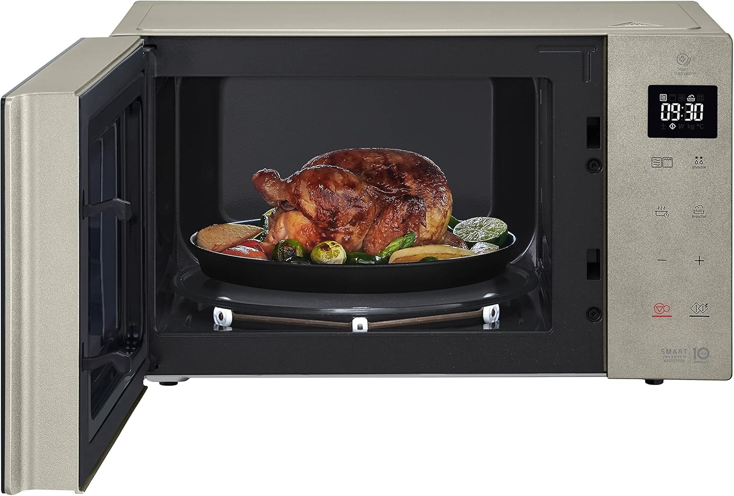 LG MH6535GIS Mikrowelle mit Inverter Technologie & Quarz Grill, 25 Liter Kapazitt, 1000 W, Automatikprogramme, einstellbare Leistungsstufen für optimales Garen und EasyClean-Funktion, Schwarz