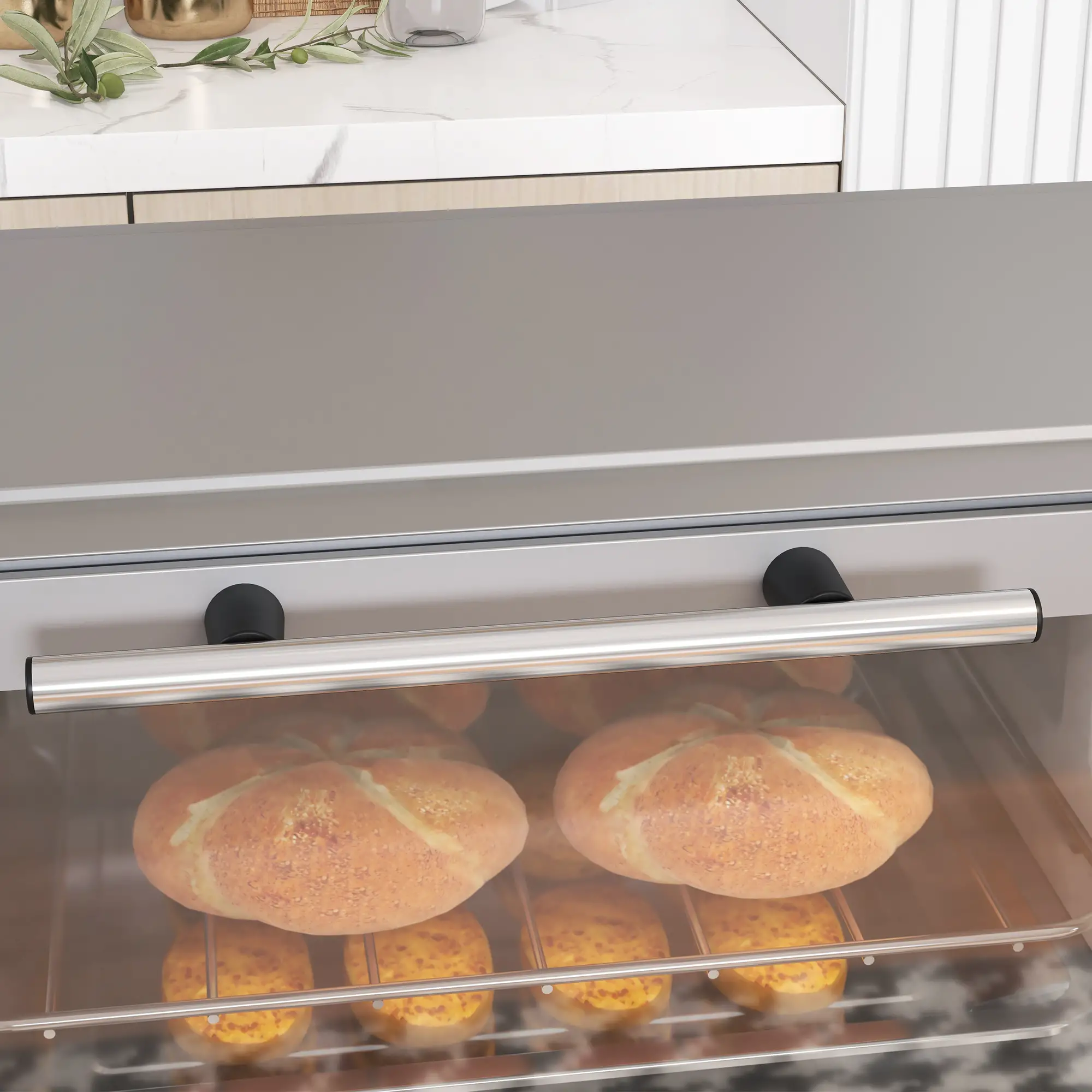 HOMCOM Minibackofen Elektro mit Timer & Sichtfenster Edelstahl