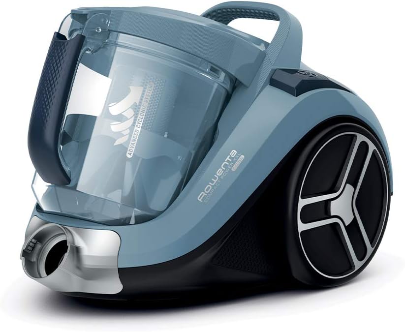 Rowenta RO4825 beutelloser Bodenstaubsauger Compact Power XXL | 550 Watt | 2,5L Staubvolumen | Kompakt & leise | Extreme Saugleistung | Hocheffizienter Saugkopf | Schwarz/Grau